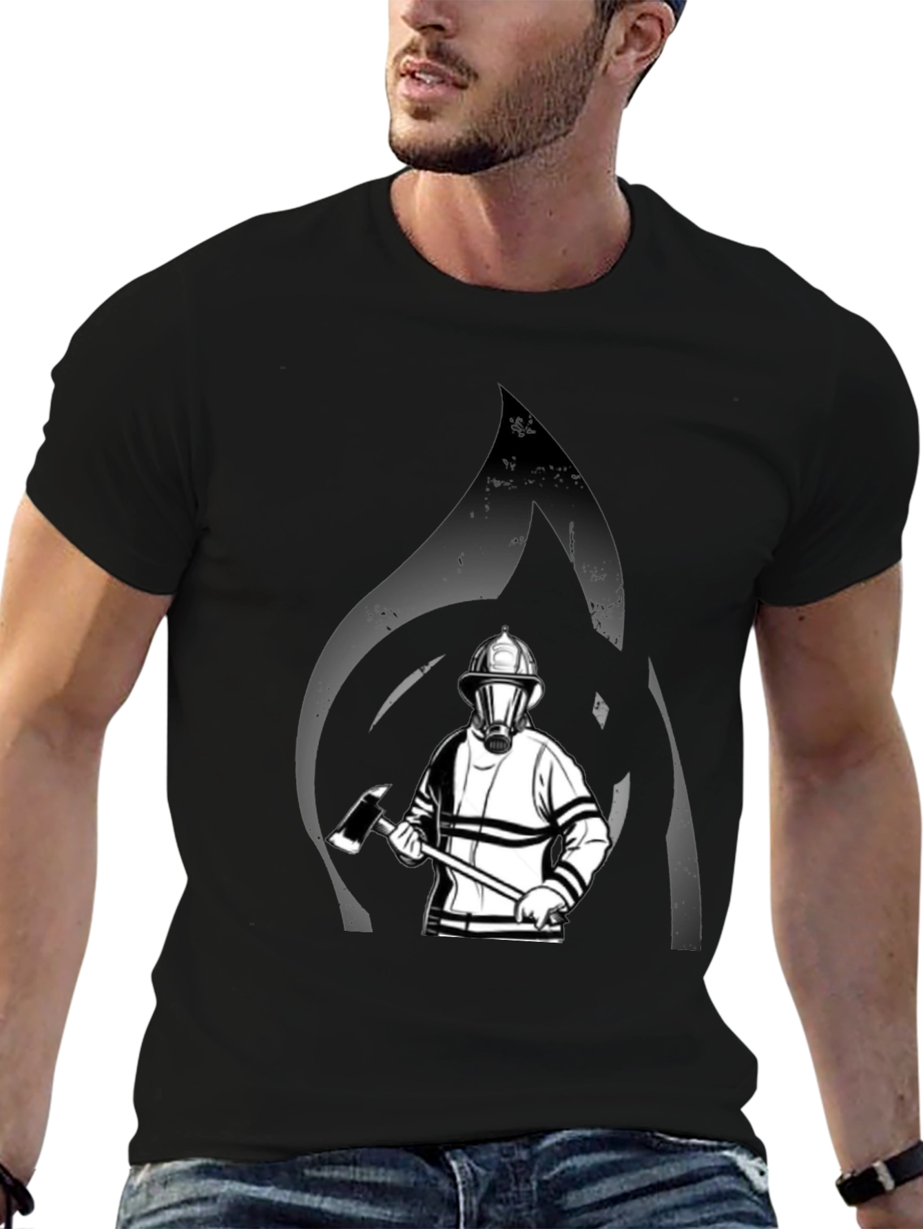 Firefighter Graphic T-Shirt - Black