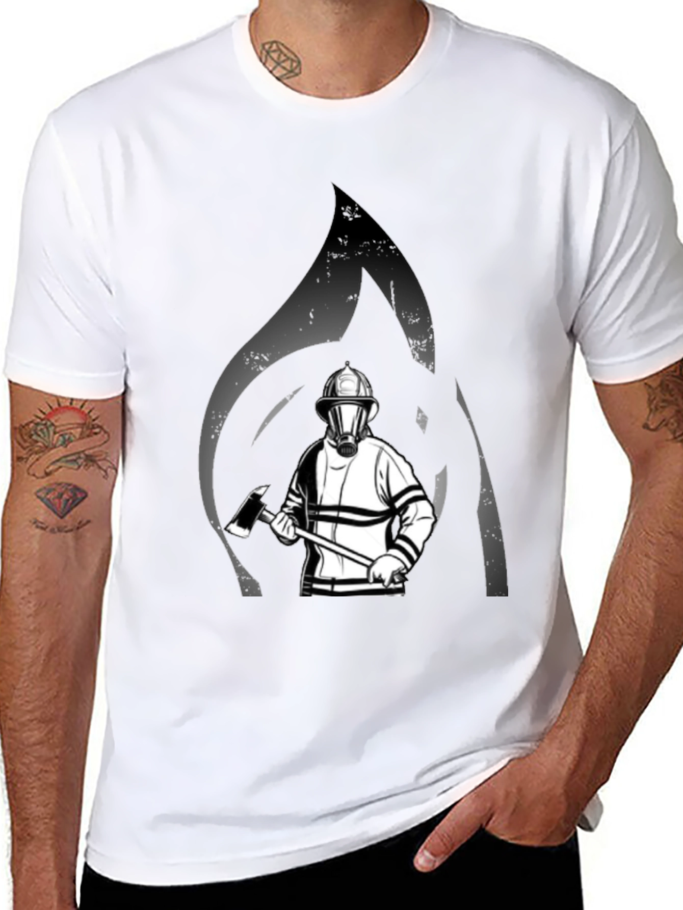 Firefighter Graphic T-Shirt - Black