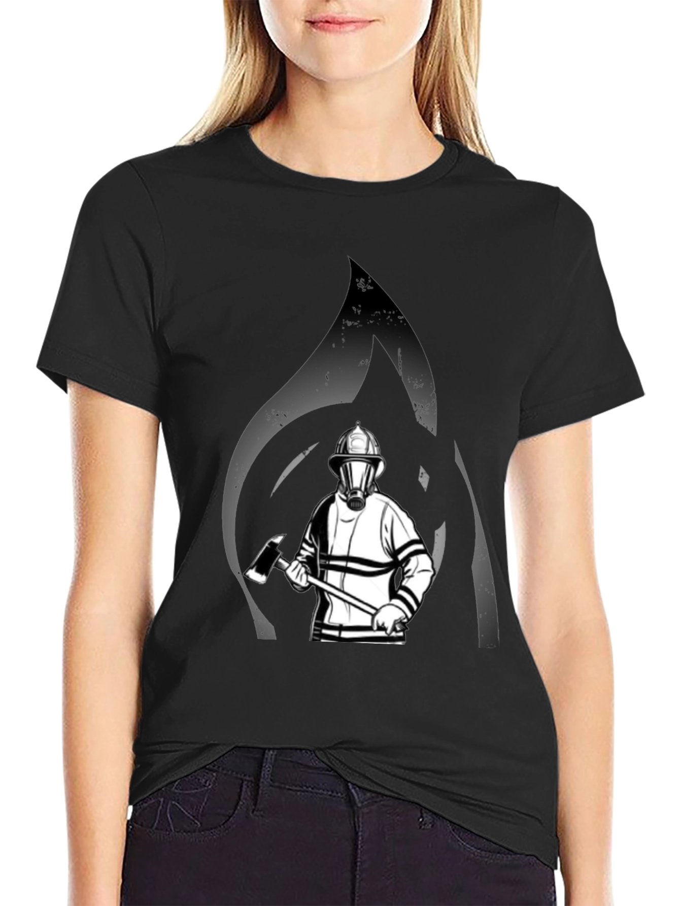 Firefighter Graphic T-Shirt - Black