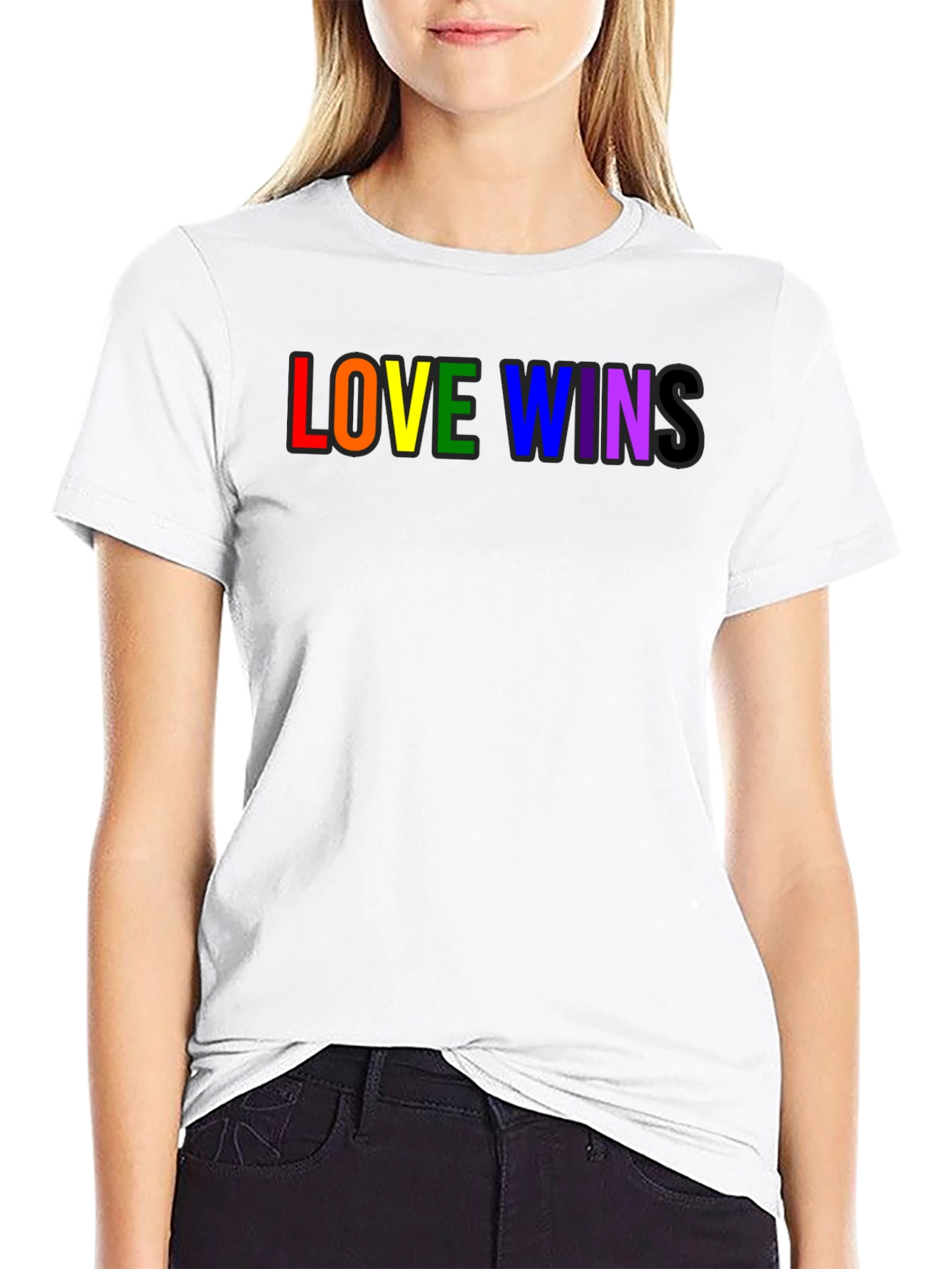 Love Wins Rainbow Pride T-Shirt - Black