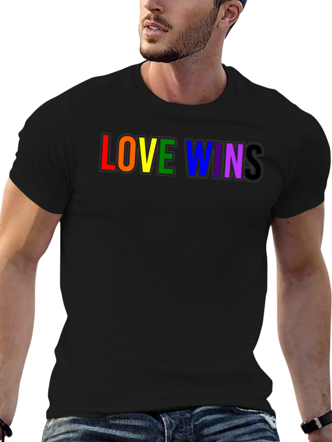 Love Wins Rainbow Pride T-Shirt - Black