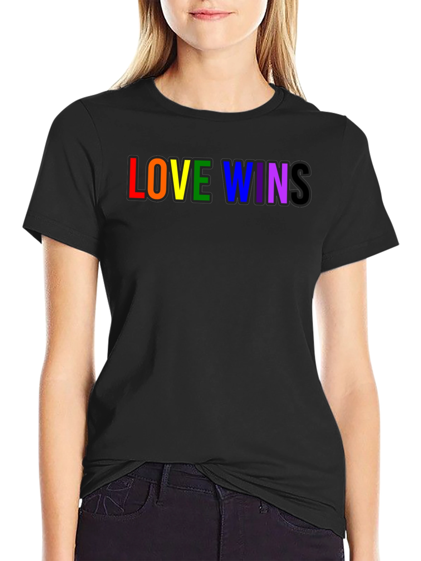 Love Wins Rainbow Pride T-Shirt - Black