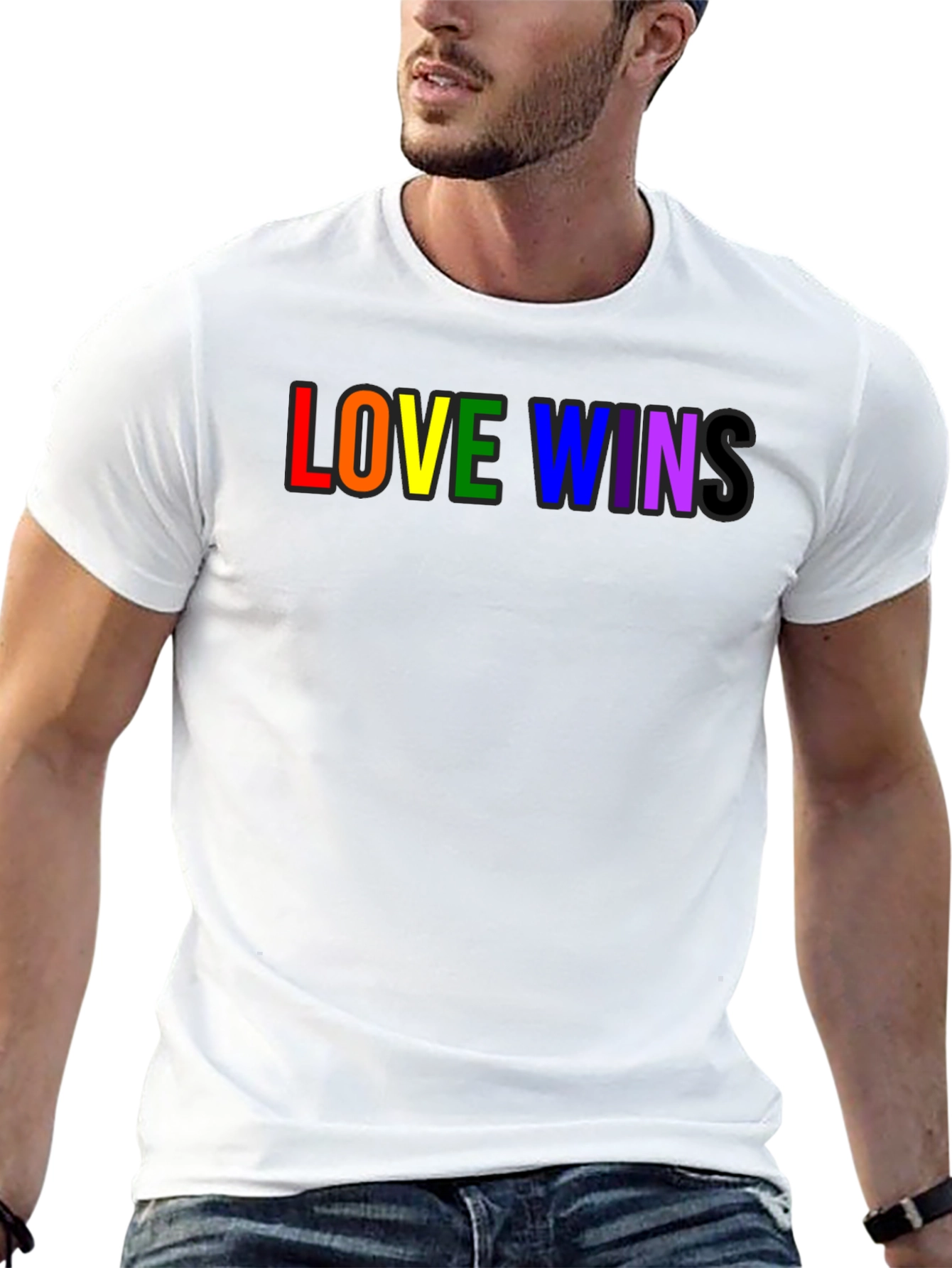 Love Wins Rainbow Pride T-Shirt - Black