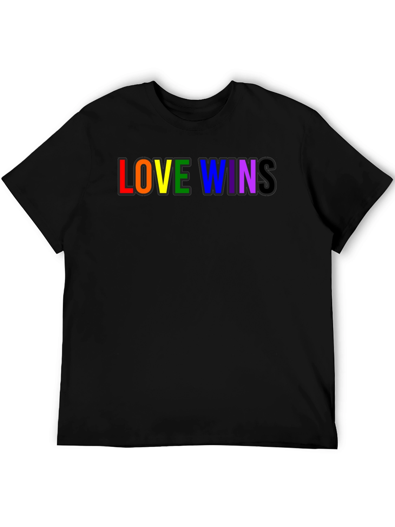 Love Wins Rainbow Pride T-Shirt - Black
