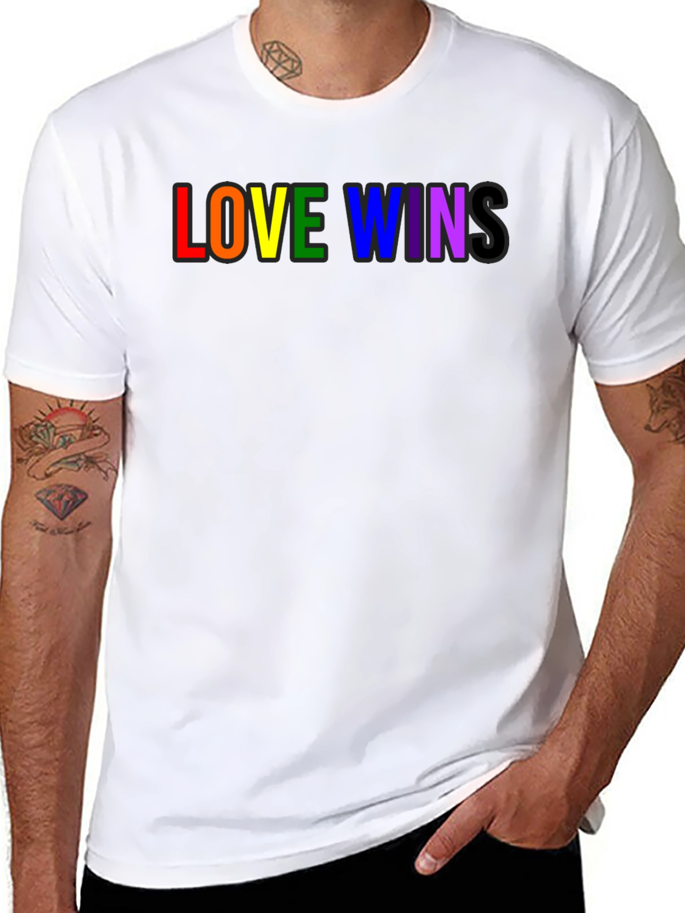Love Wins Rainbow Pride T-Shirt - Black