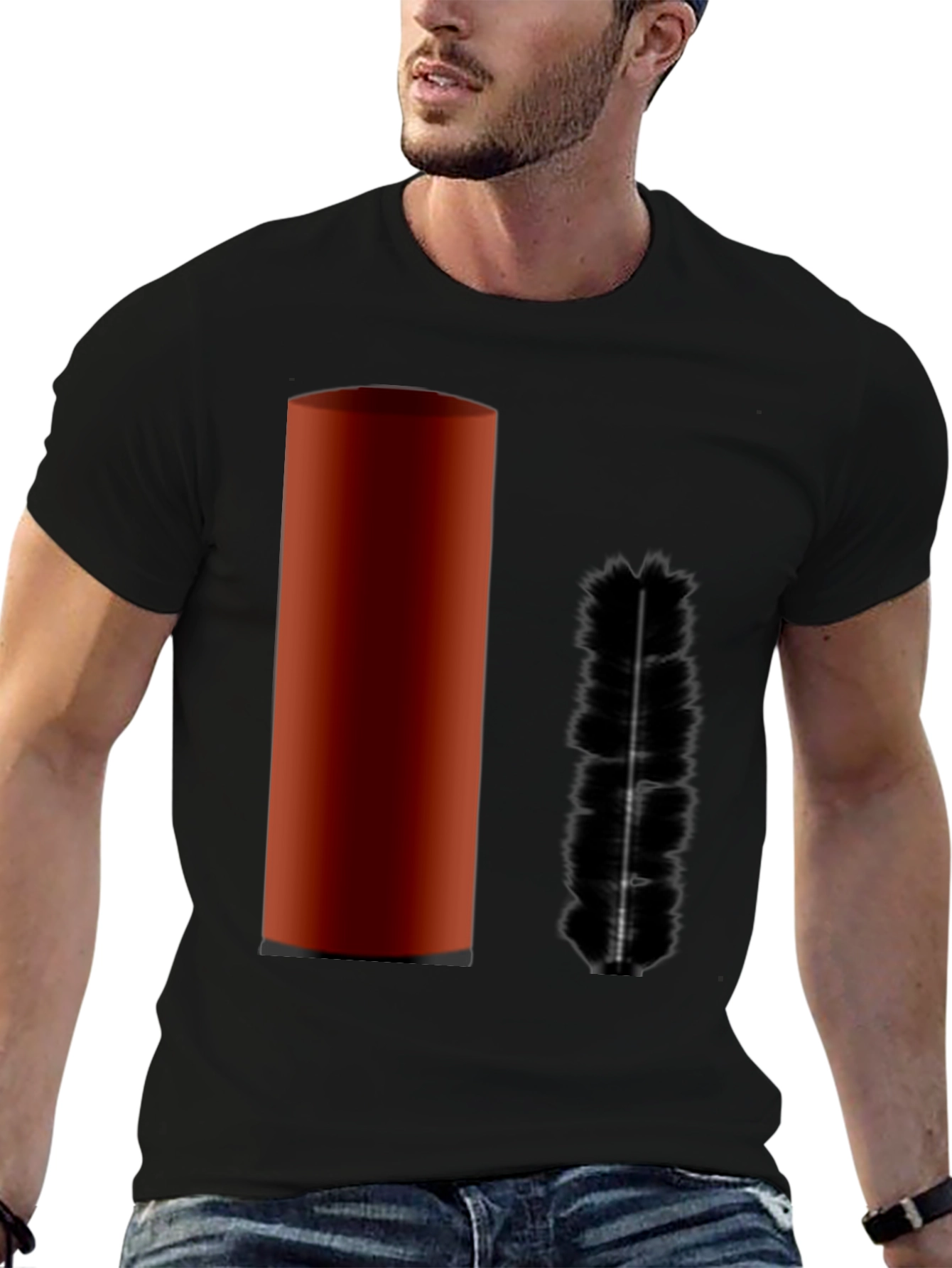 Plunger & Brush Graphic Black T-Shirt