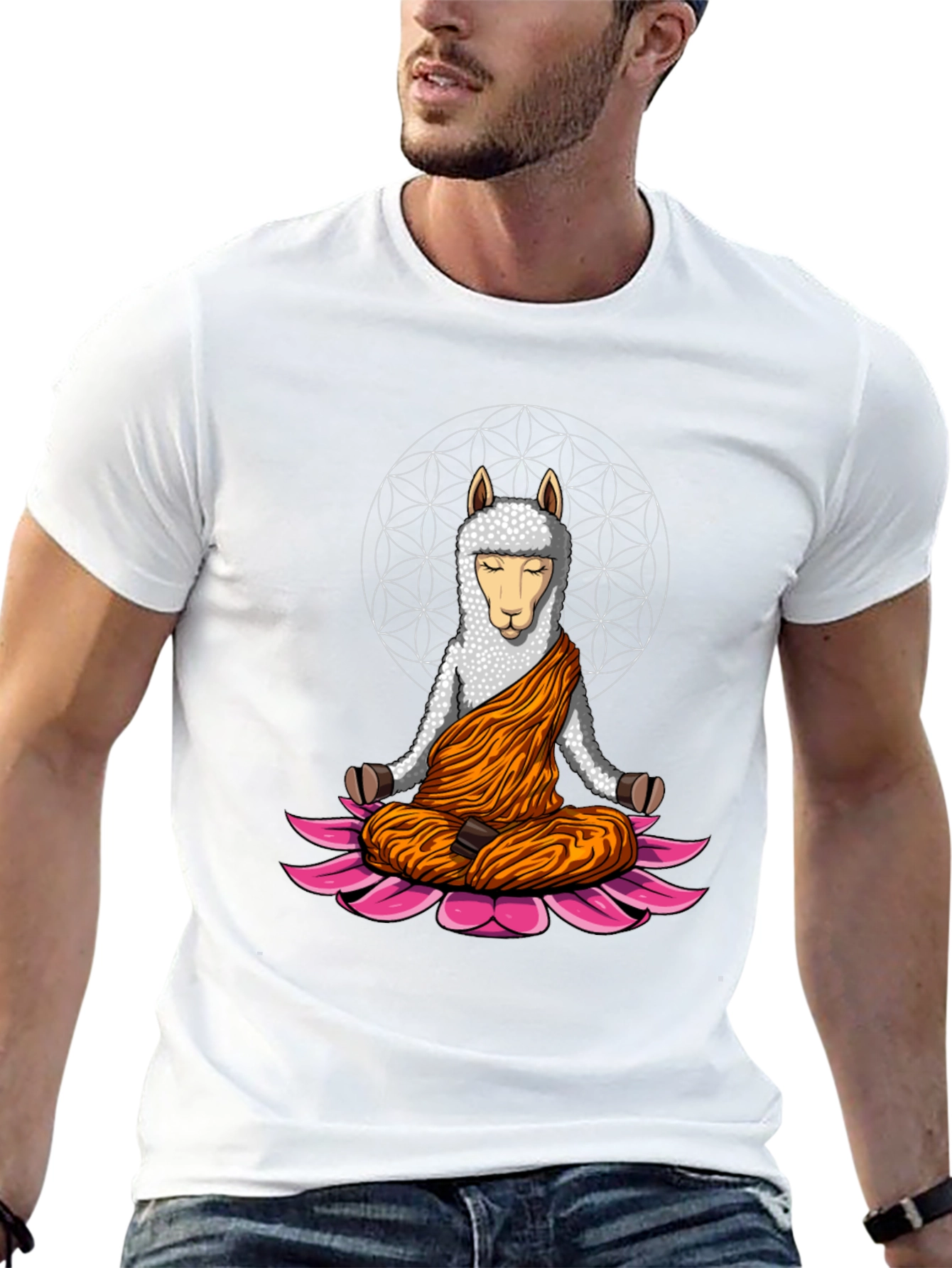 Zen Llama T-Shirt - Meditating Llama Design
