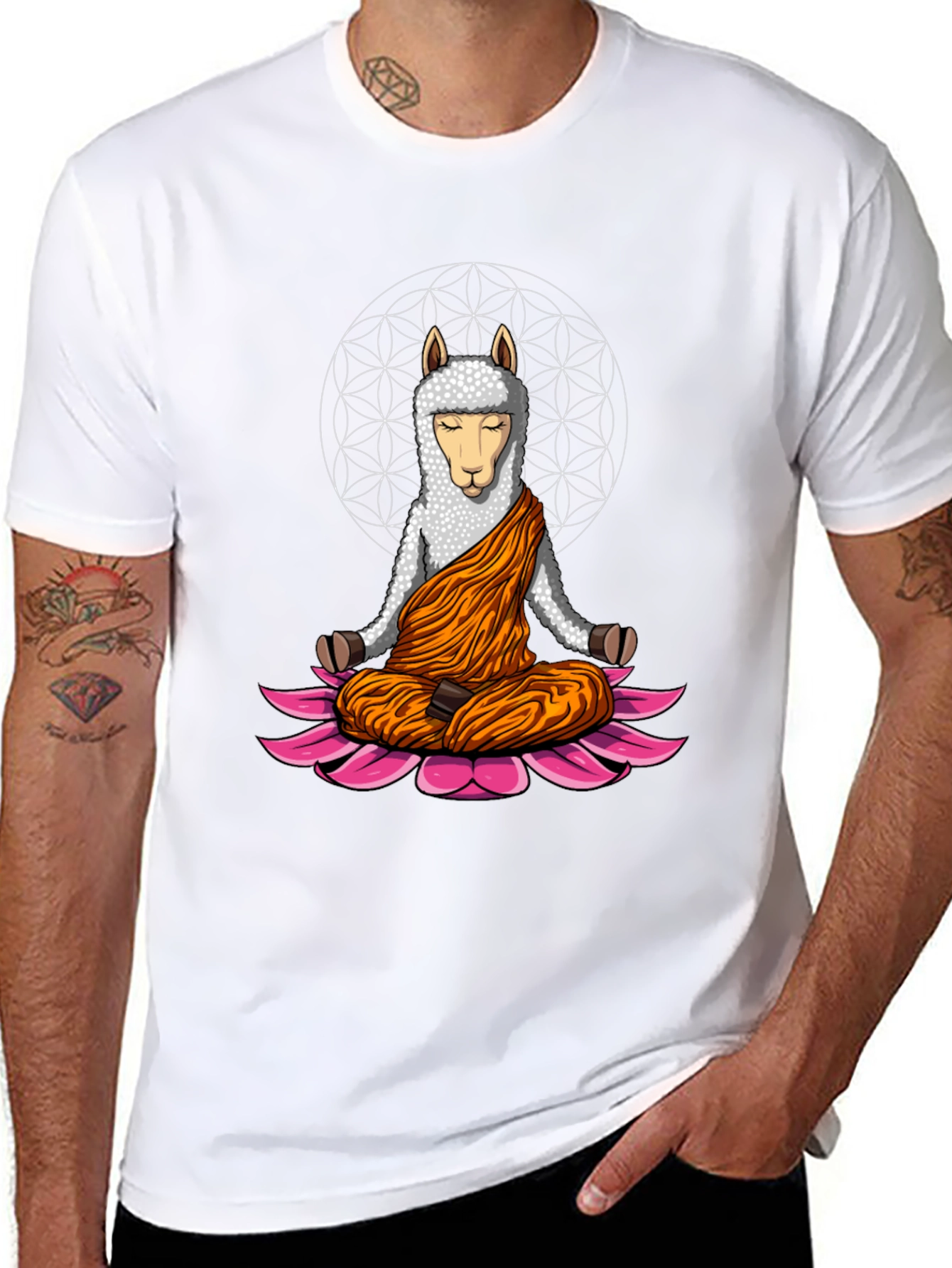 Zen Llama T-Shirt - Meditating Llama Design