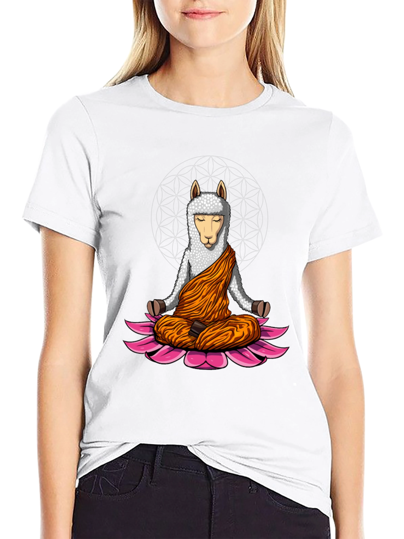 Zen Llama T-Shirt - Meditating Llama Design