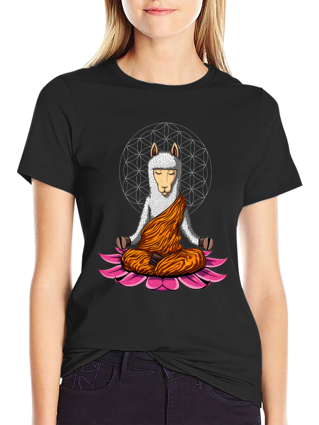 Zen Llama T-Shirt - Meditating Llama Design