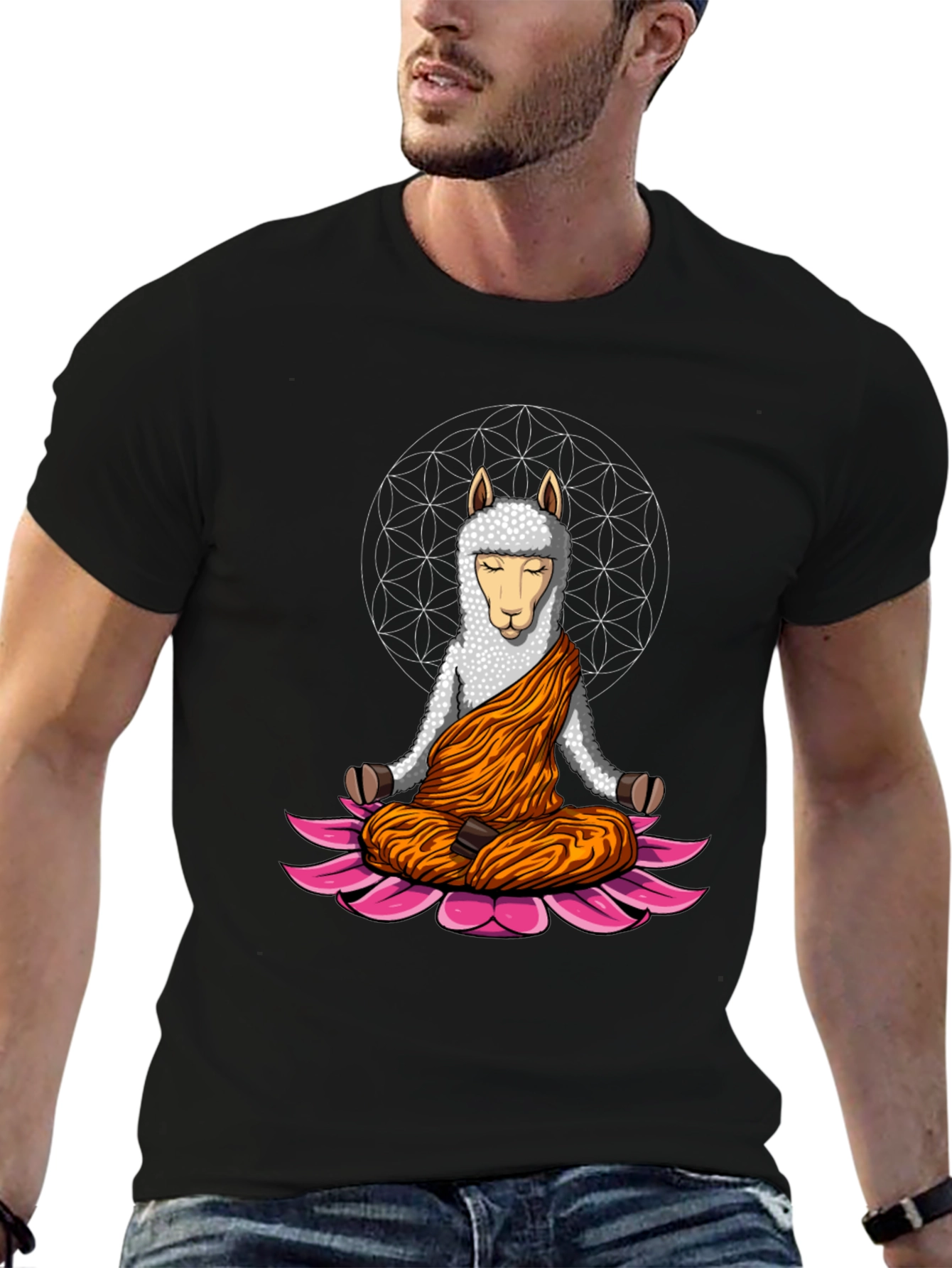 Zen Llama T-Shirt - Meditating Llama Design