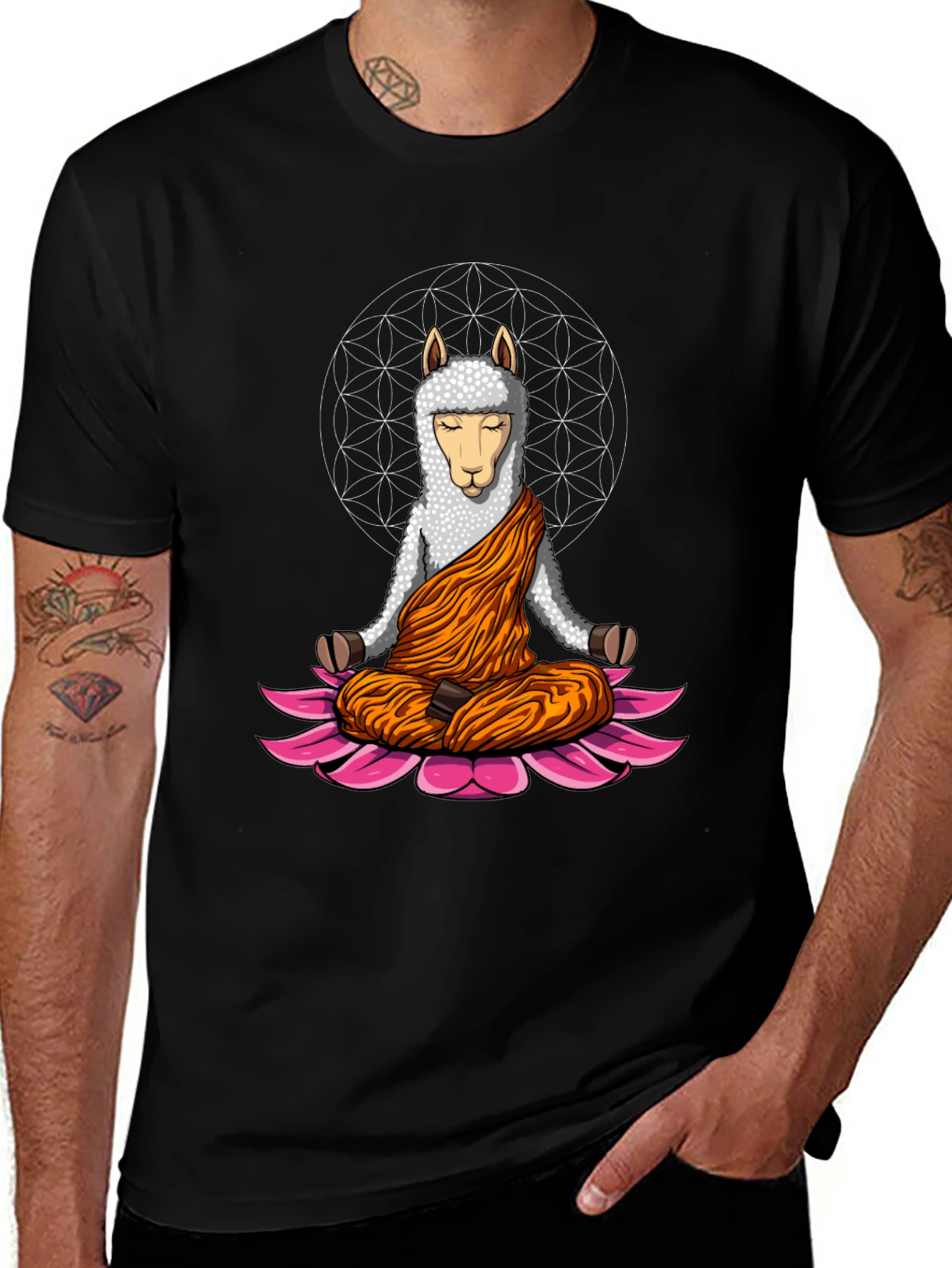 Zen Llama T-Shirt - Meditating Llama Design