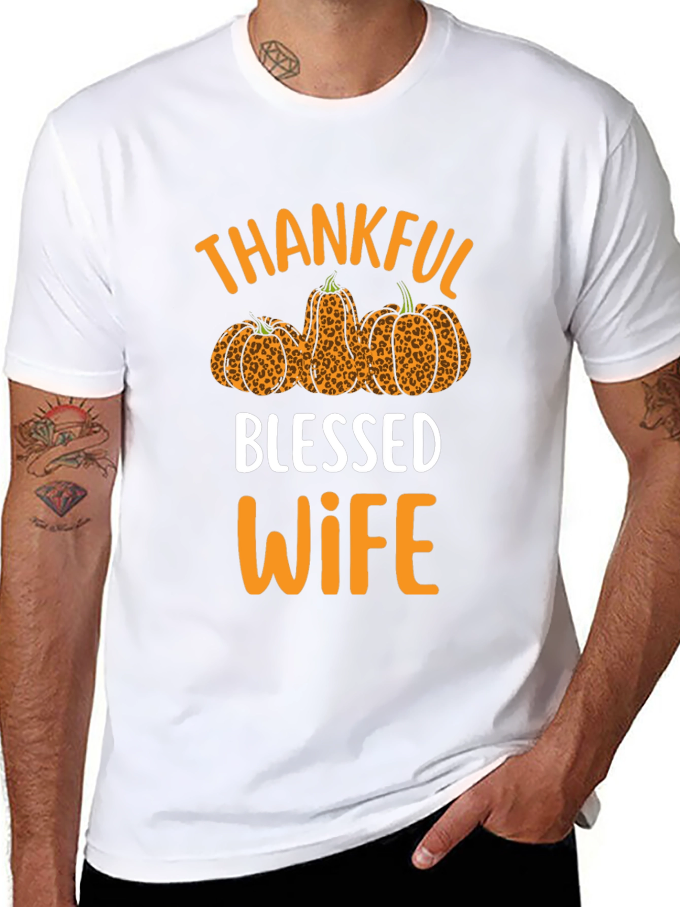Thankful Blessed Wife T-Shirt Fall Thanksgiving