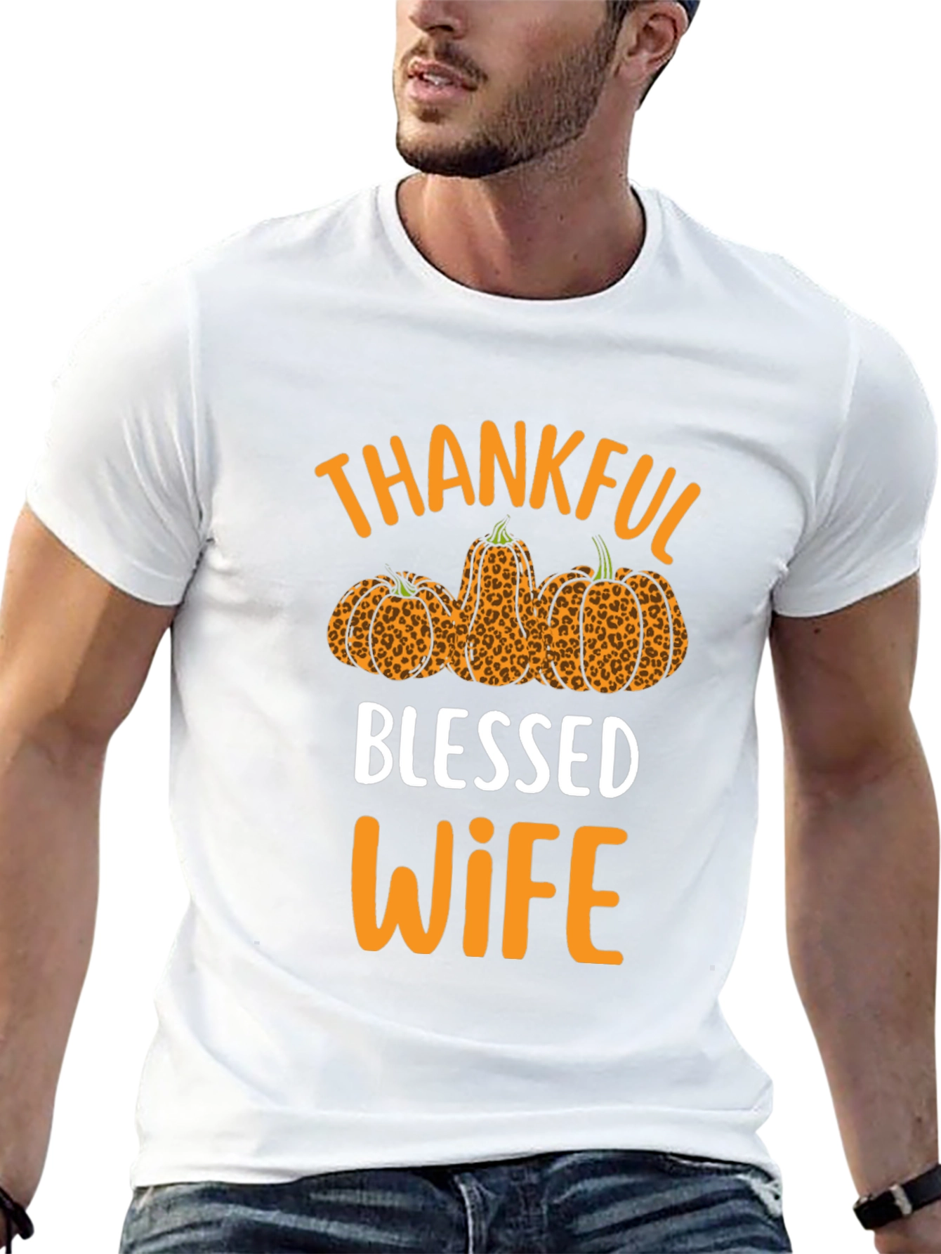 Thankful Blessed Wife T-Shirt Fall Thanksgiving