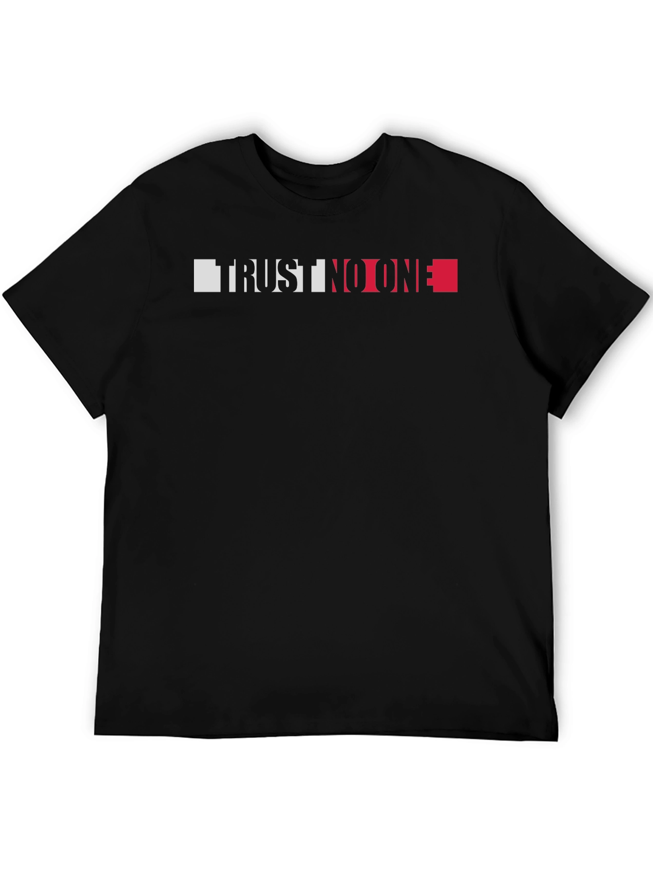 Trust No One Graphic Tee - Black Crewneck