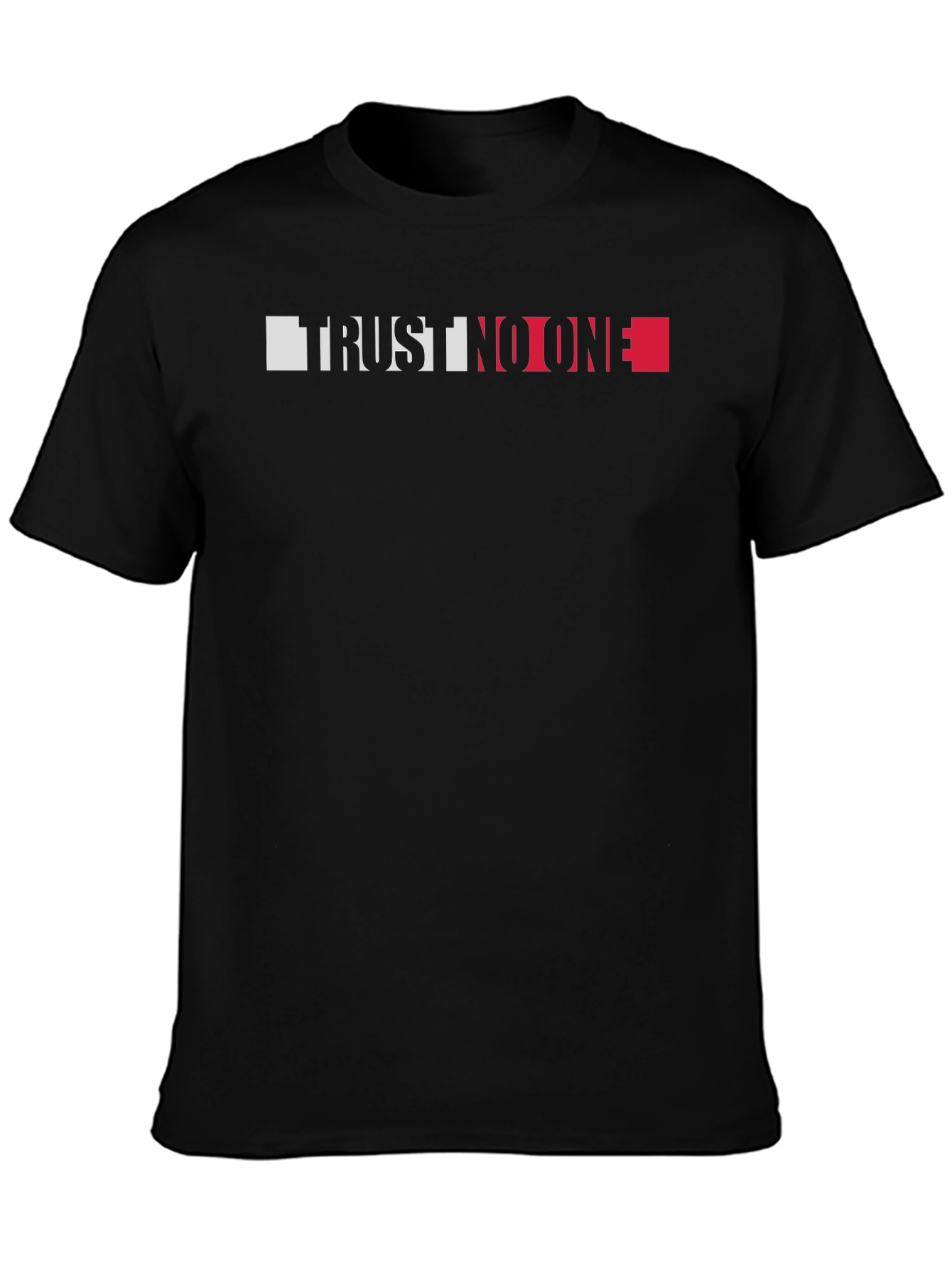 Trust No One Graphic Tee - Black Crewneck