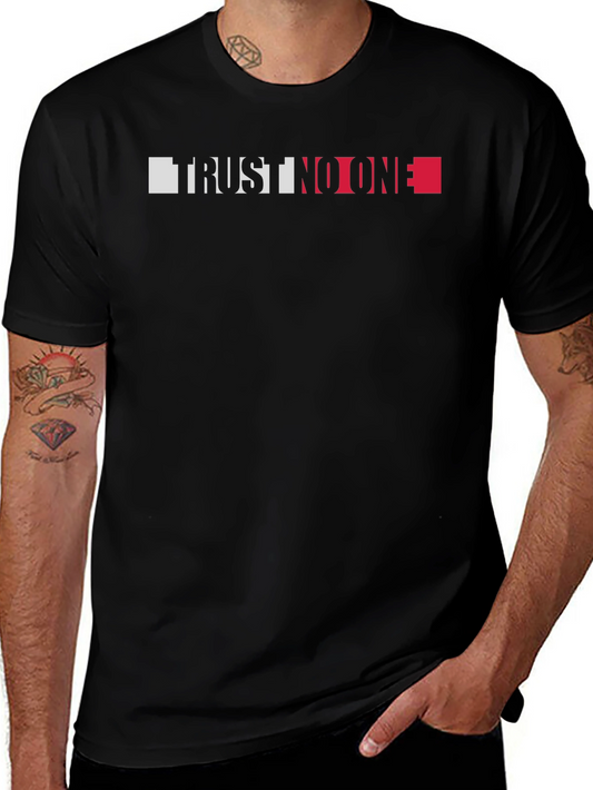 Trust No One Graphic Tee - Black Crewneck