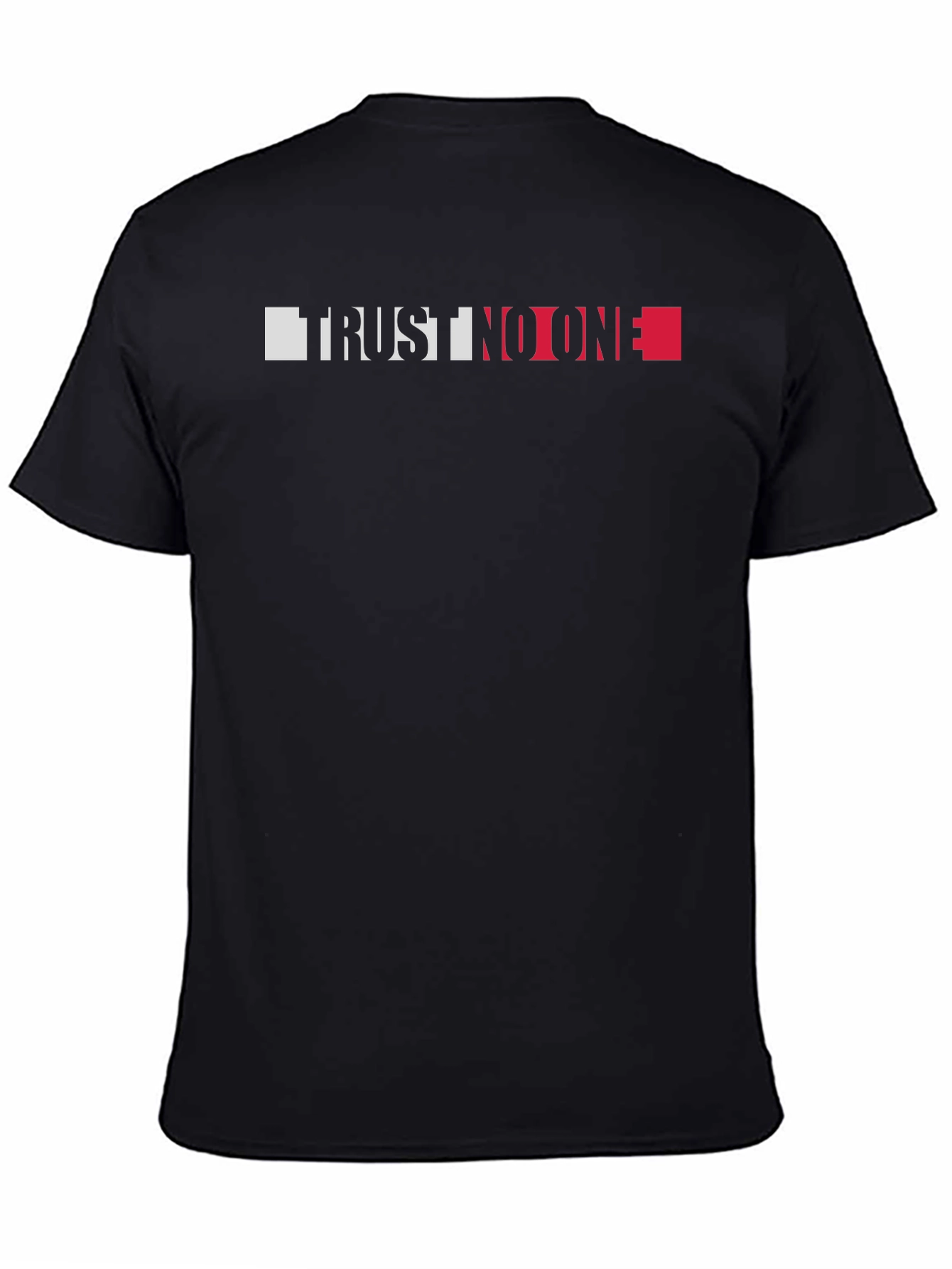 Trust No One Graphic Tee - Black Crewneck
