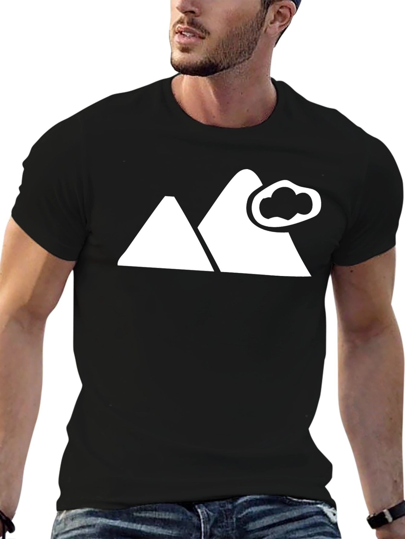 Mountain Cloud Graphic Black Tee