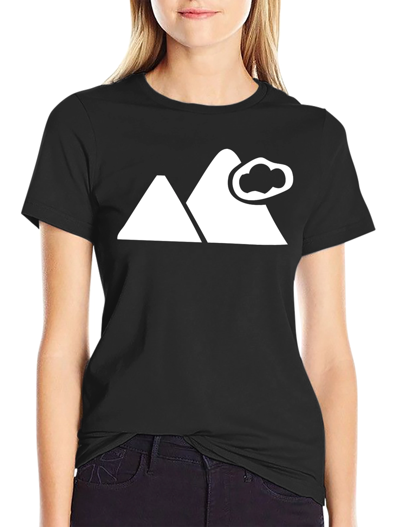 Mountain Cloud Graphic Black Tee
