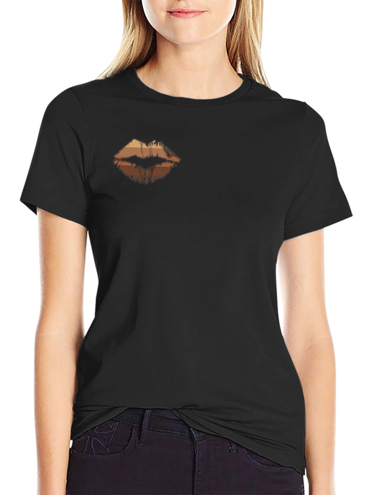 Lips Graphic Tee - Black Crew Neck