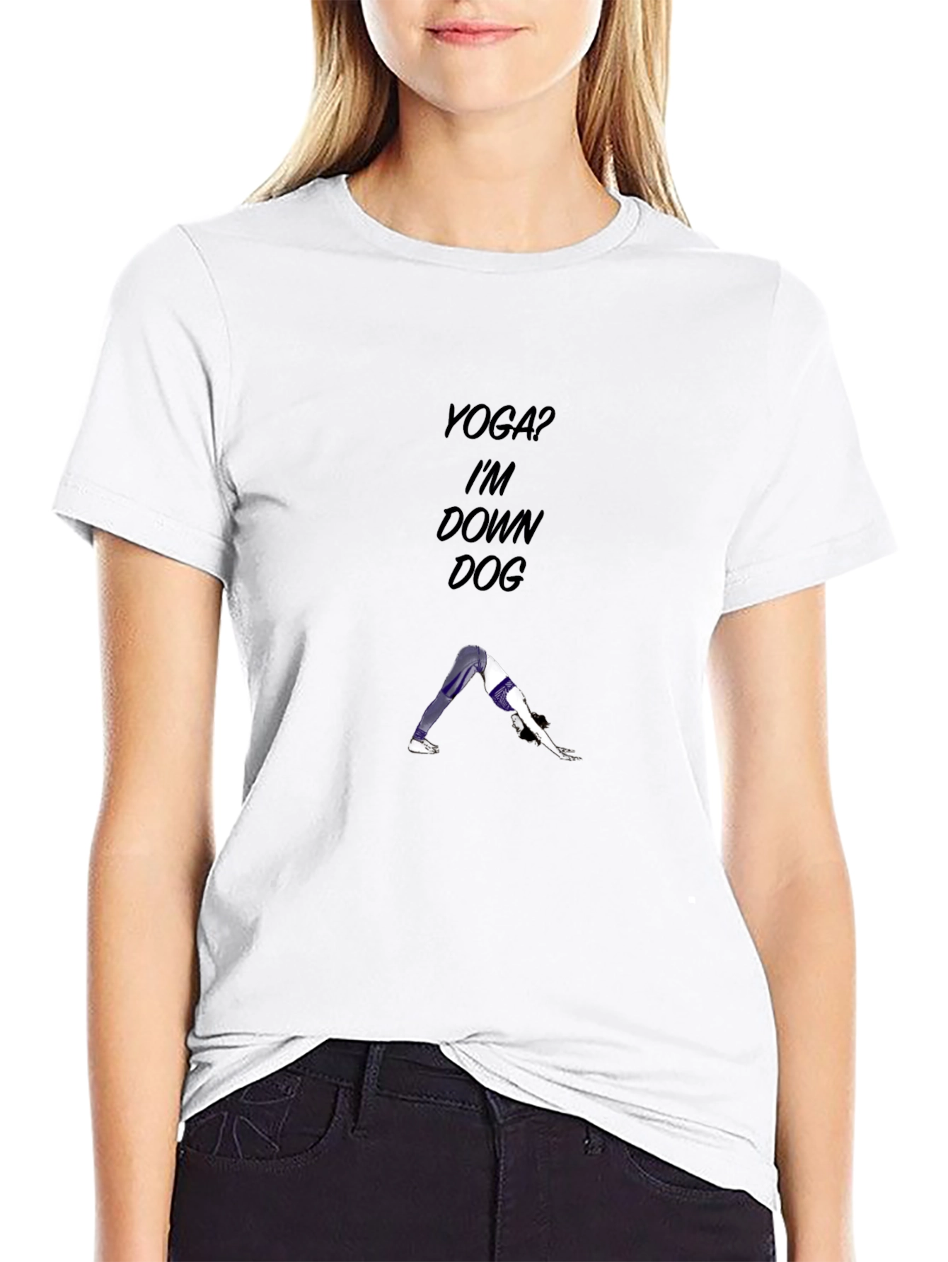 Yoga? Im Down Dog Graphic Tee - Black
