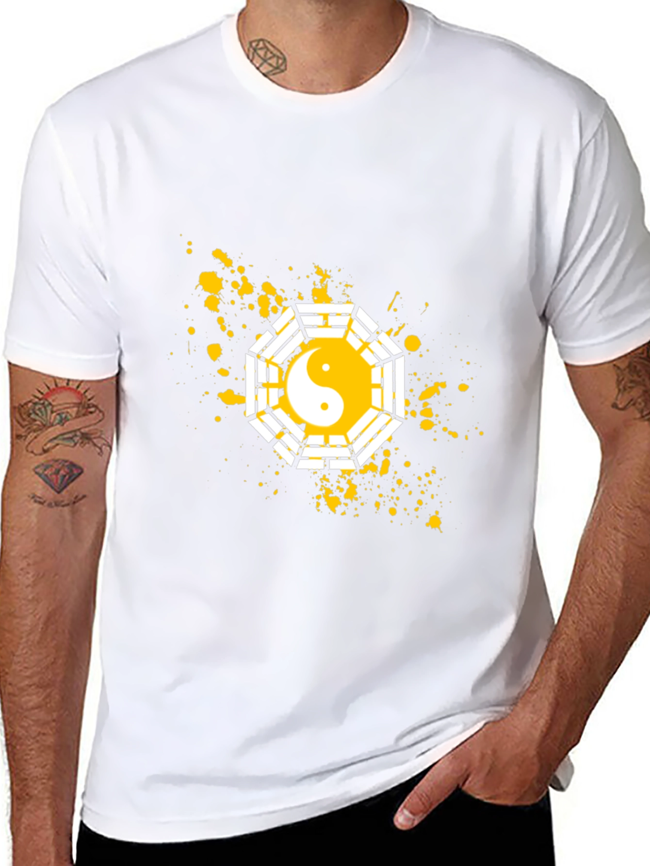 Yin Yang Bagua Graphic T-Shirt - Casual Cotton Tee