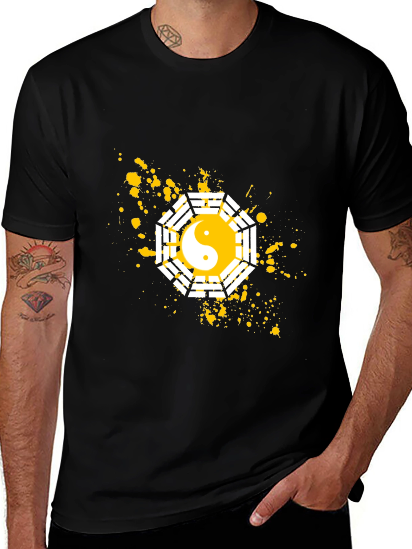 Yin Yang Bagua Graphic T-Shirt - Casual Cotton Tee