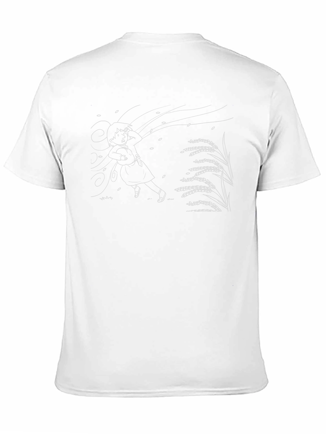 Whimsical Anime Girl Black T-Shirt