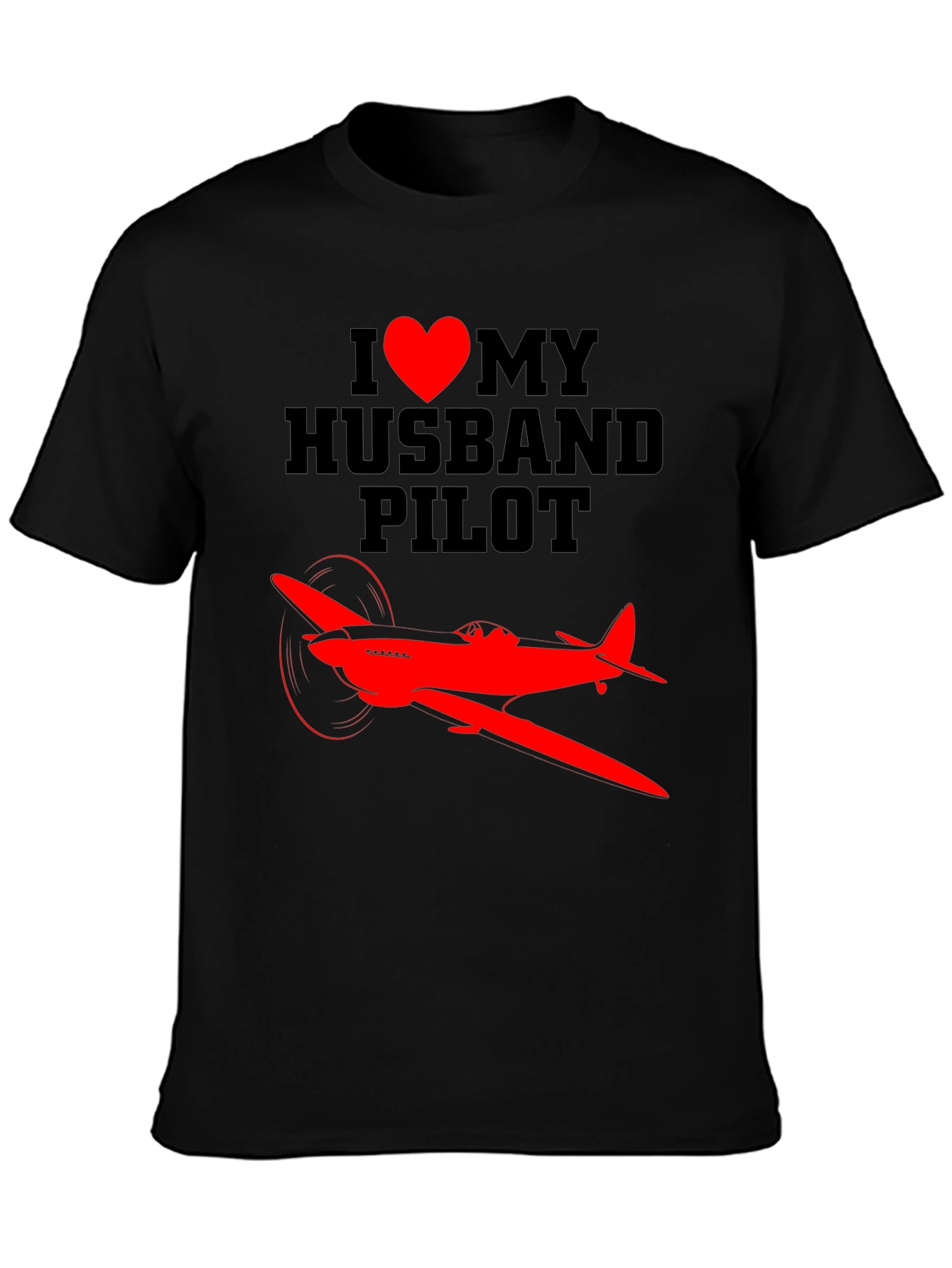 I Heart My Husband Pilot T-Shirt - Airplane Design