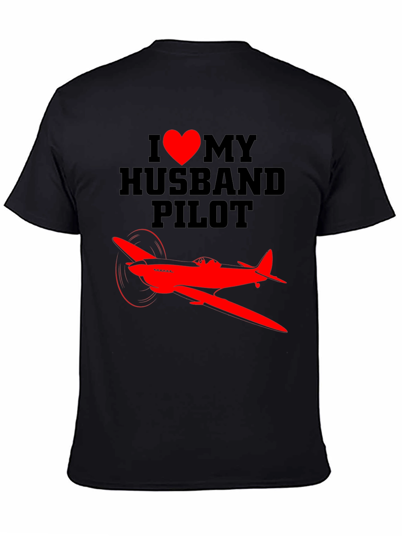 I Heart My Husband Pilot T-Shirt - Airplane Design