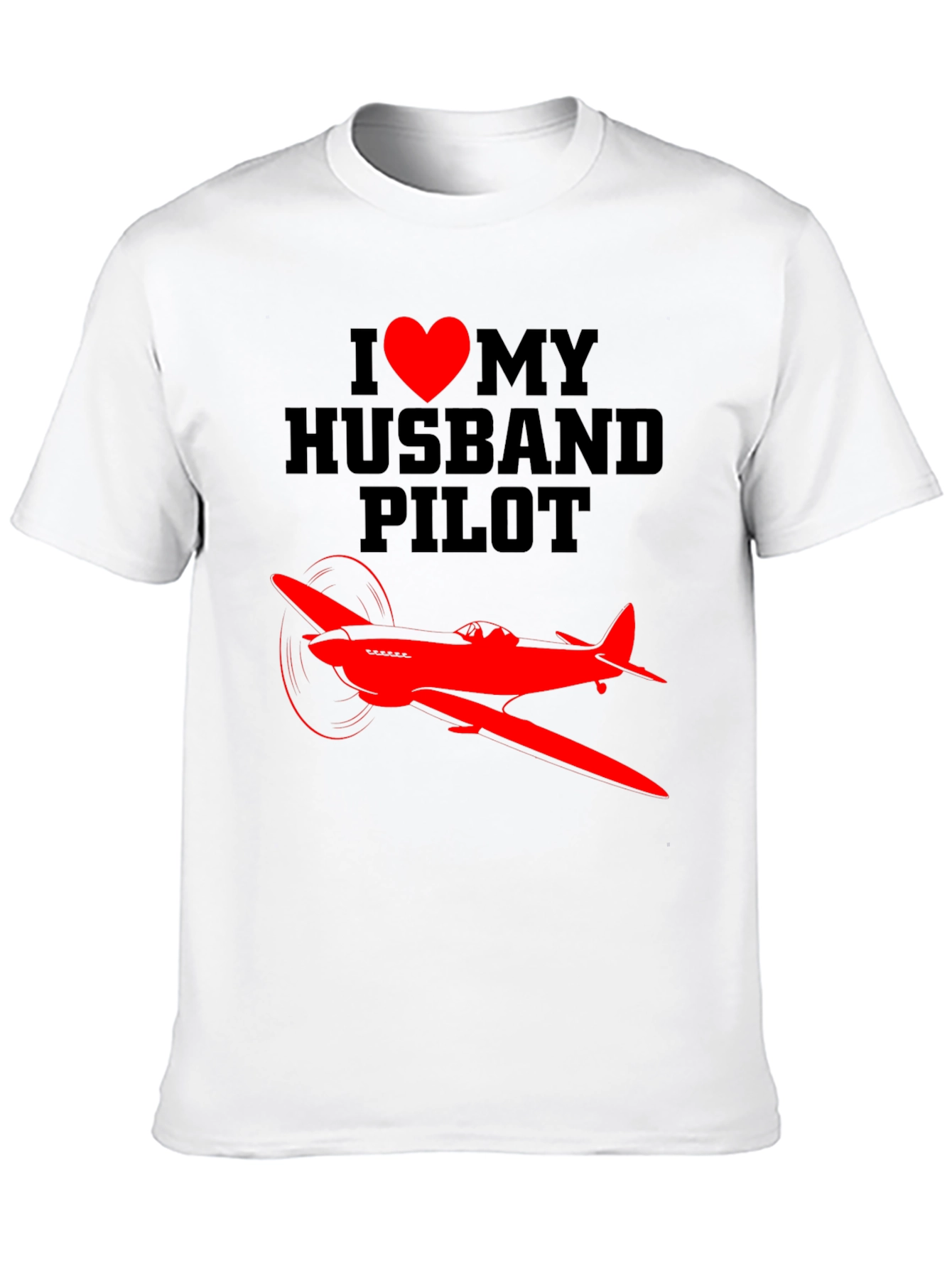I Heart My Husband Pilot T-Shirt - Airplane Design