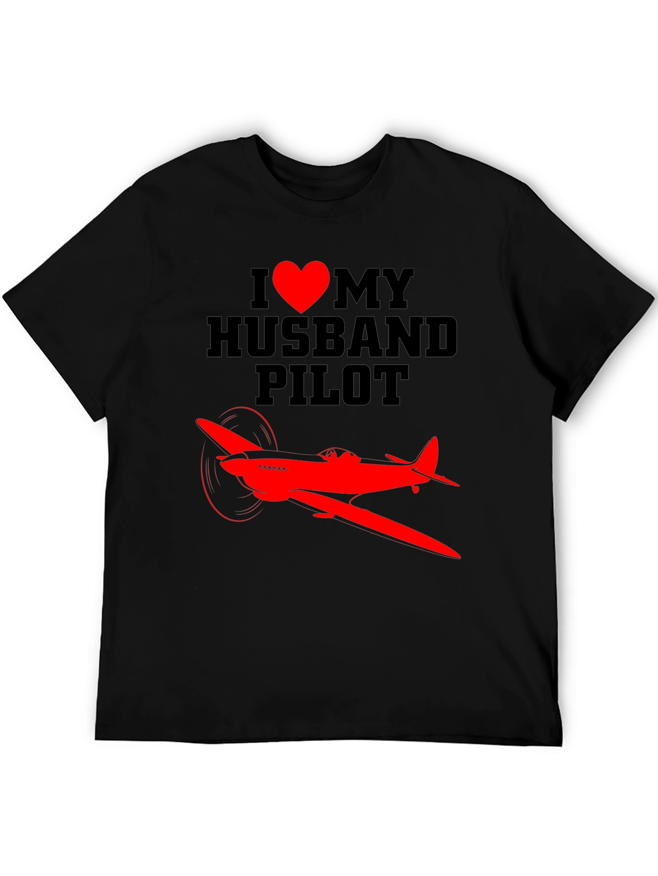 I Heart My Husband Pilot T-Shirt - Airplane Design