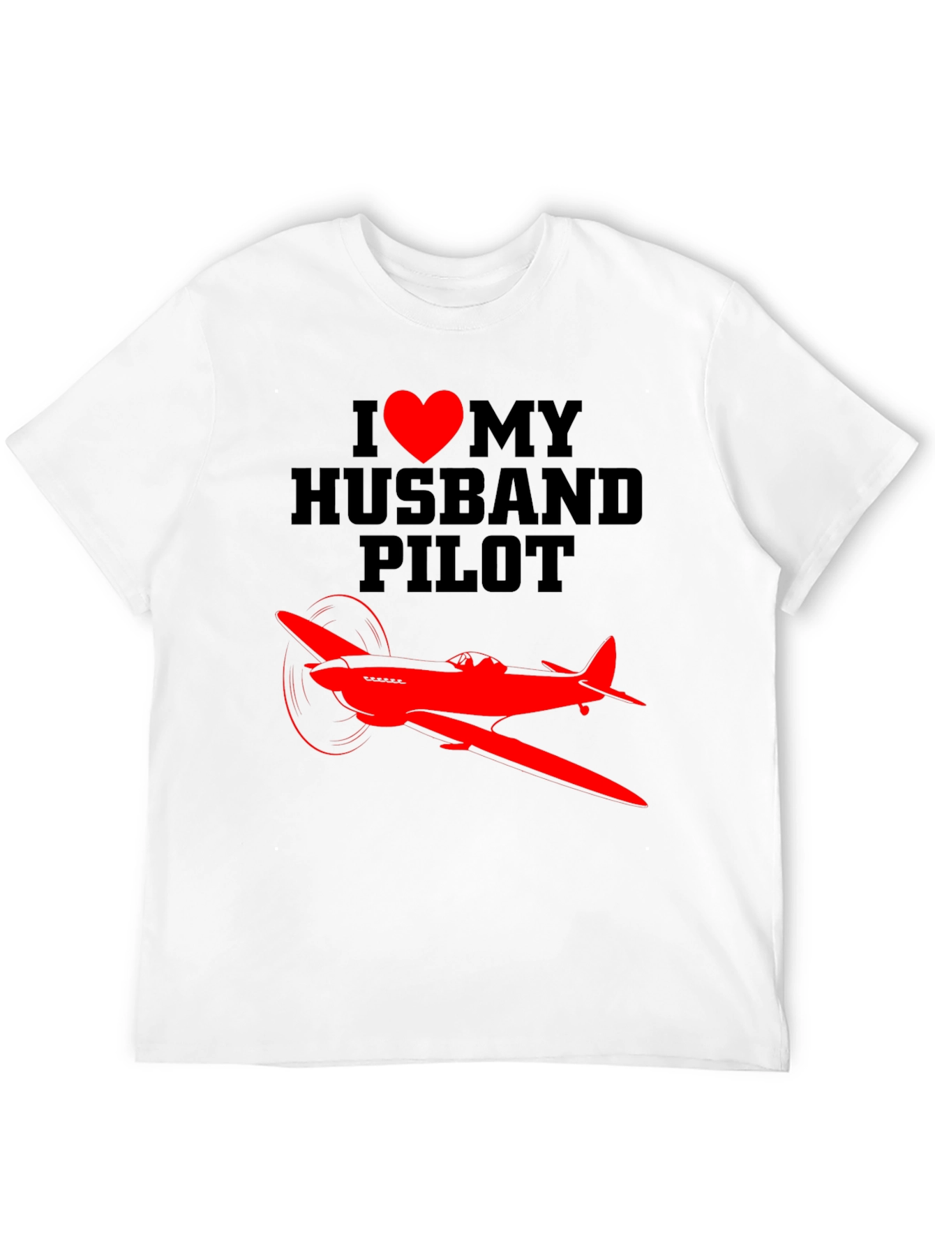 I Heart My Husband Pilot T-Shirt - Airplane Design