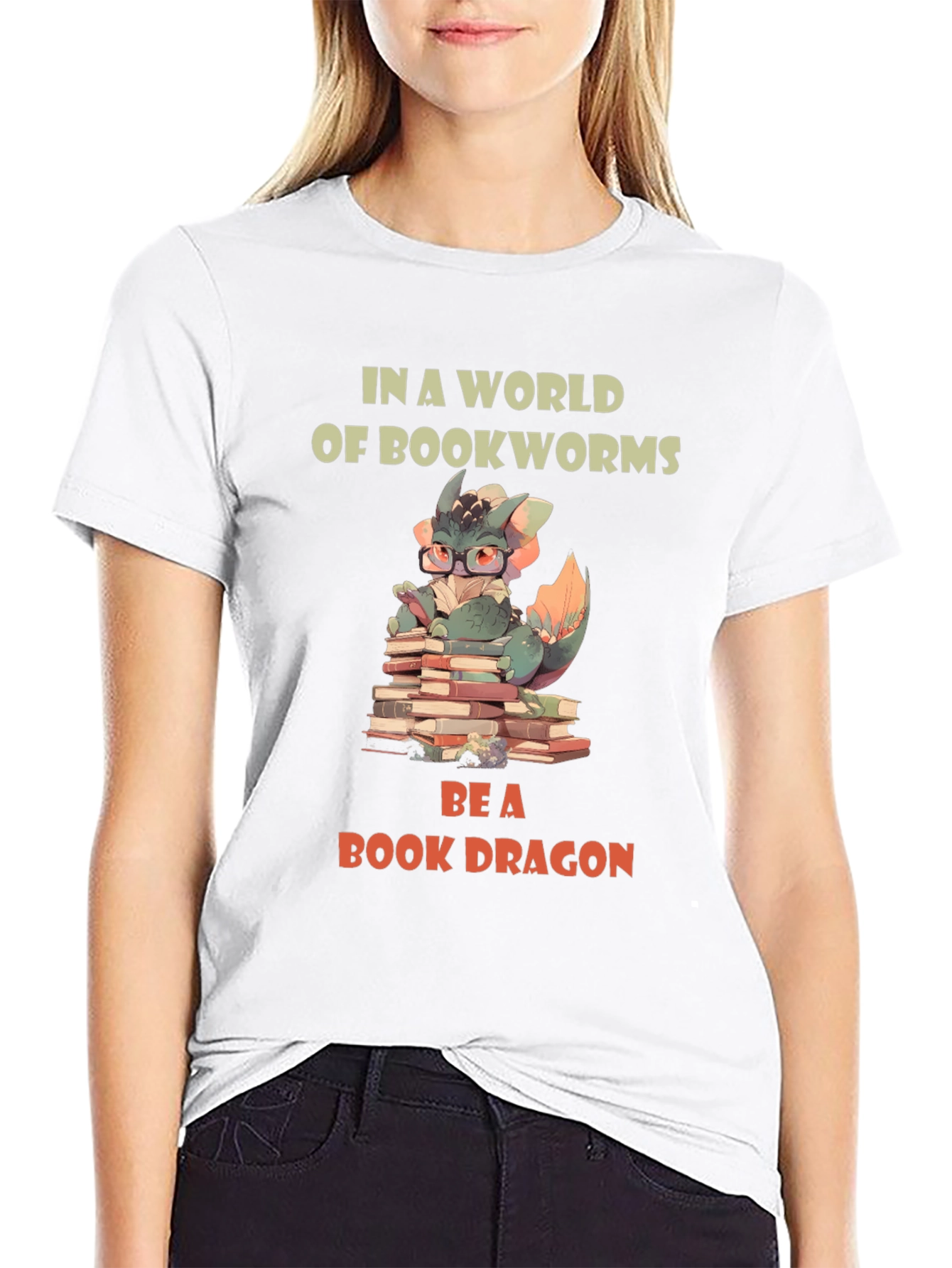 Book Dragon Graphic T-Shirt - Reading Lover Tee