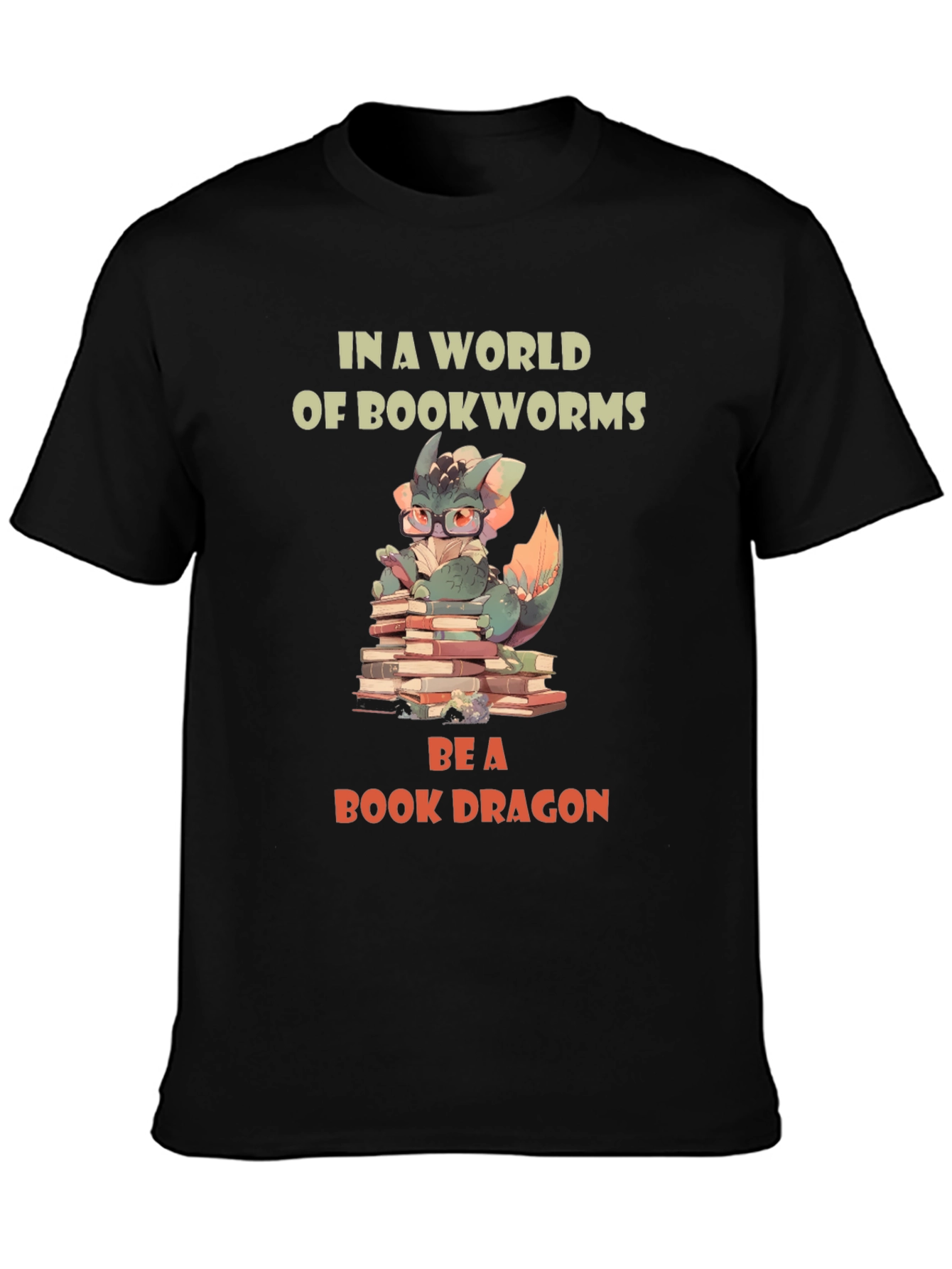 Book Dragon Graphic T-Shirt - Reading Lover Tee