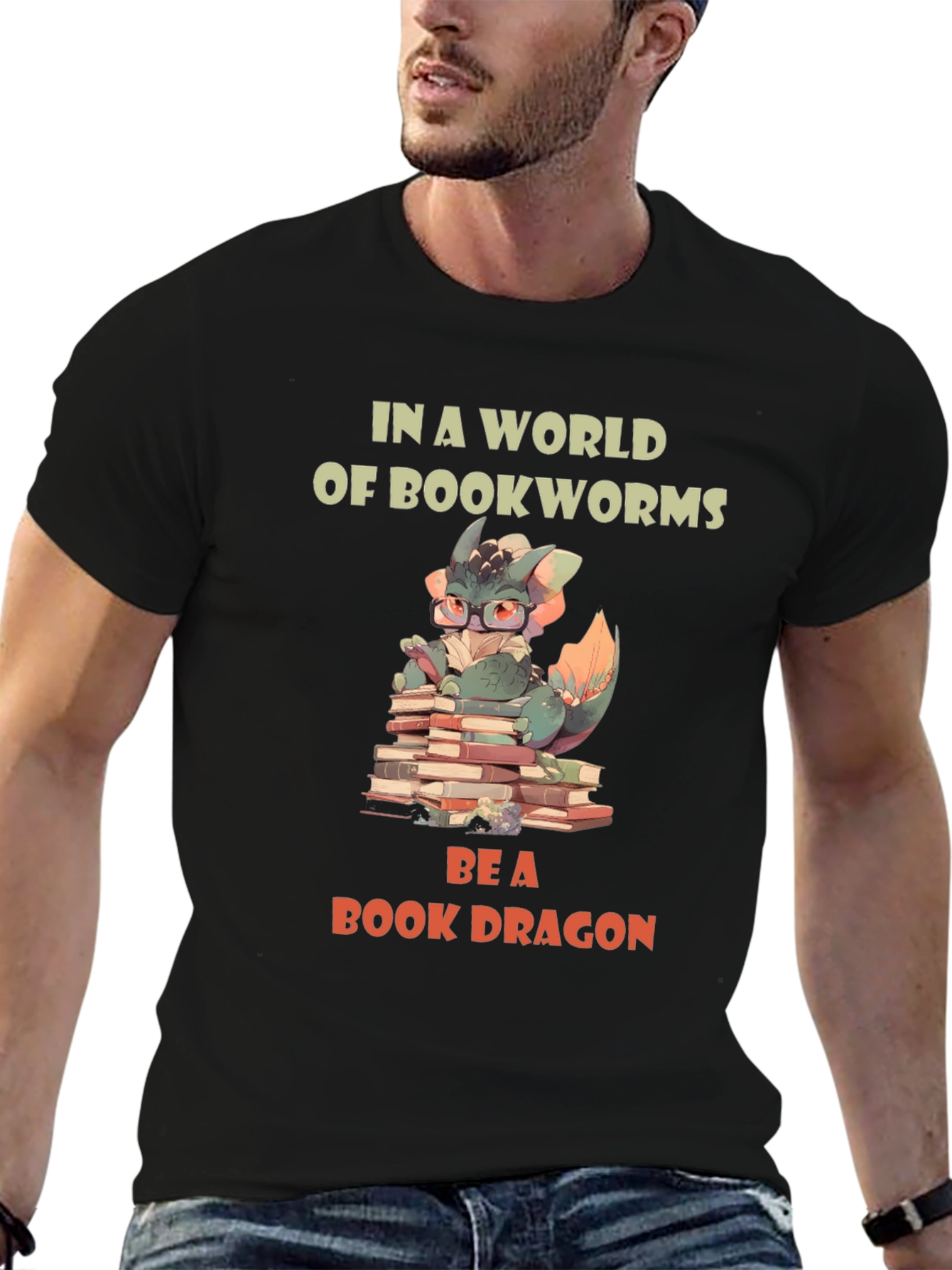 Book Dragon Graphic T-Shirt - Reading Lover Tee