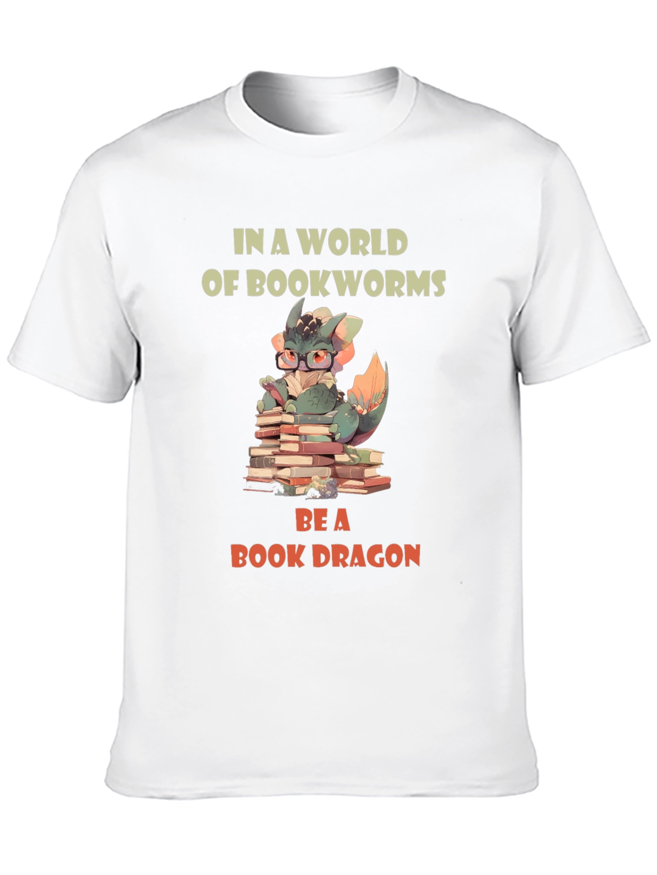 Book Dragon Graphic T-Shirt - Reading Lover Tee
