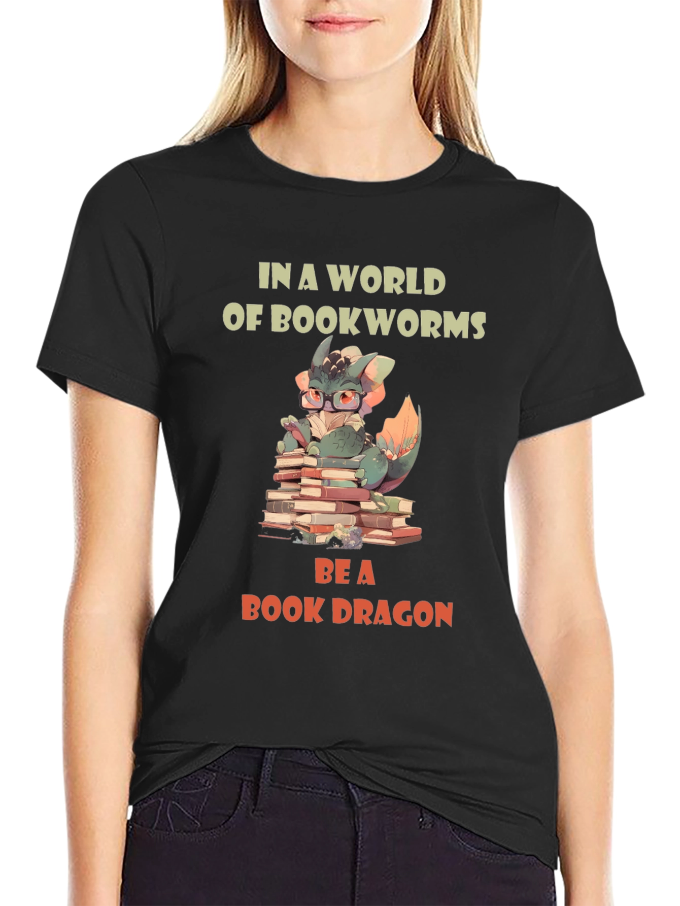 Book Dragon Graphic T-Shirt - Reading Lover Tee