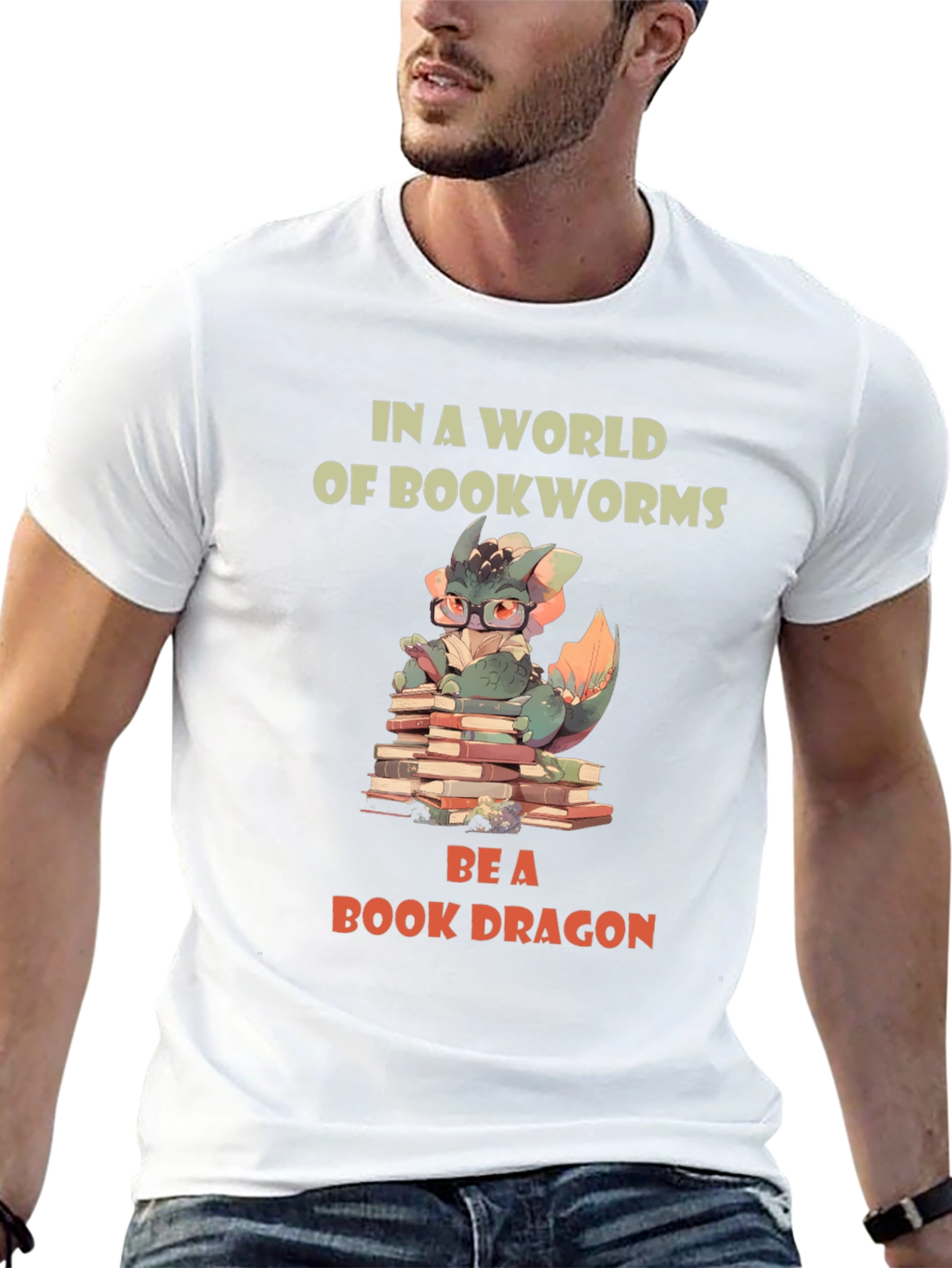 Book Dragon Graphic T-Shirt - Reading Lover Tee