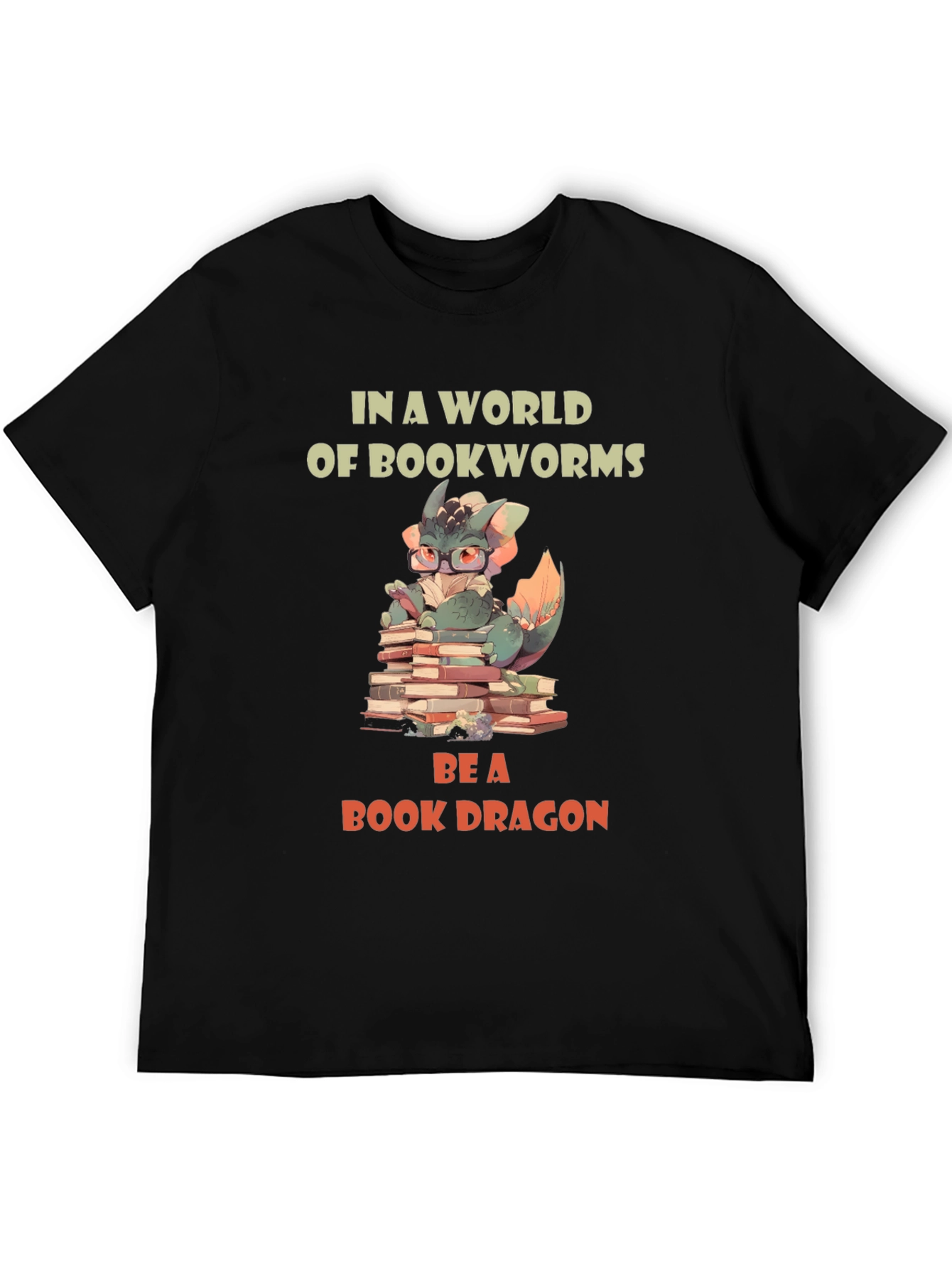 Book Dragon Graphic T-Shirt - Reading Lover Tee