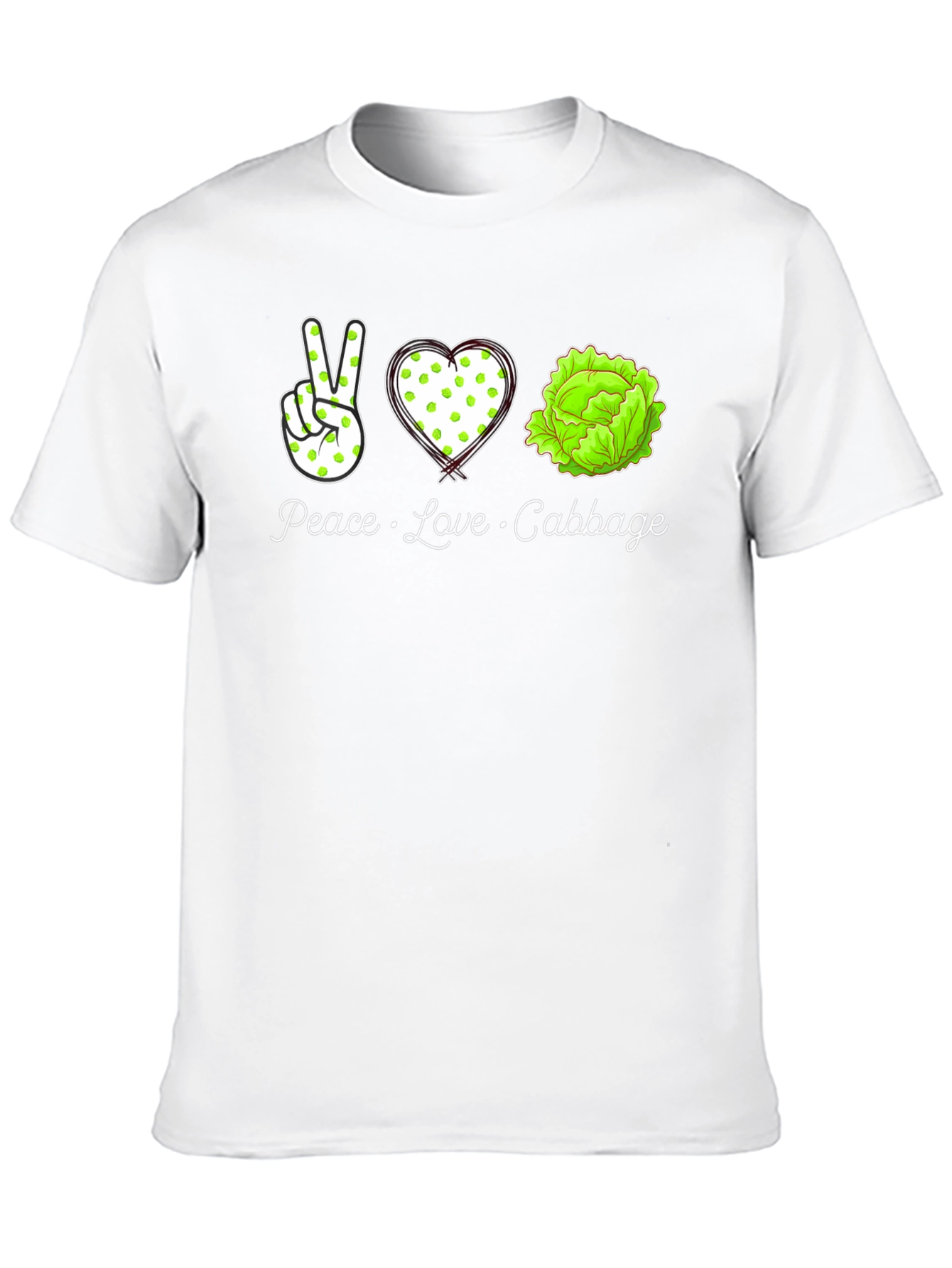 Peace Love Cabbage Graphic T-Shirt