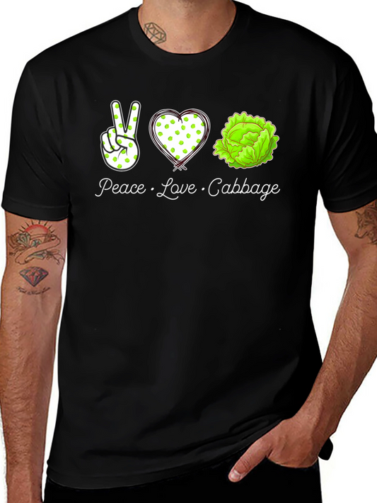 Peace Love Cabbage Graphic T-Shirt