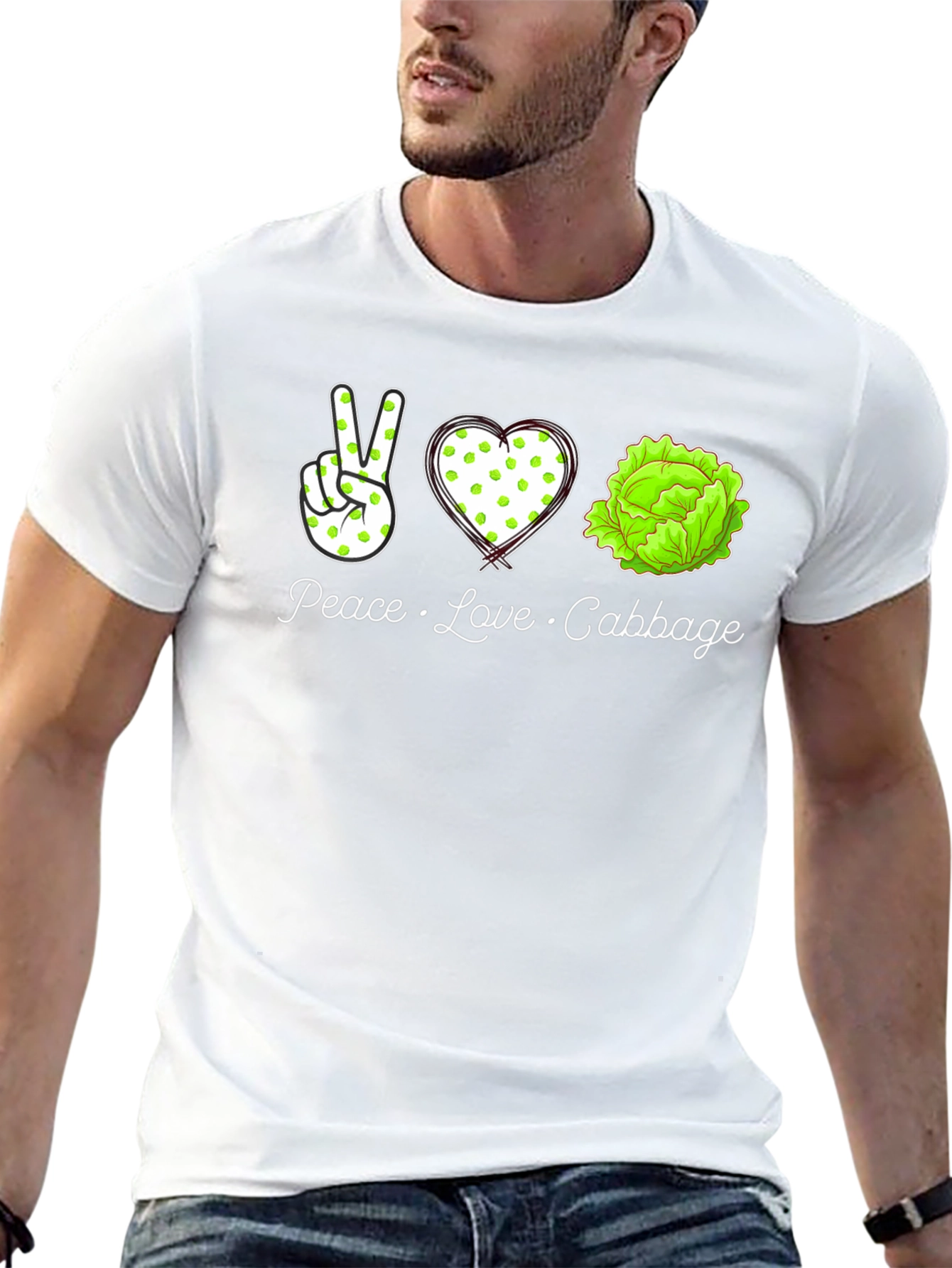 Peace Love Cabbage Graphic T-Shirt
