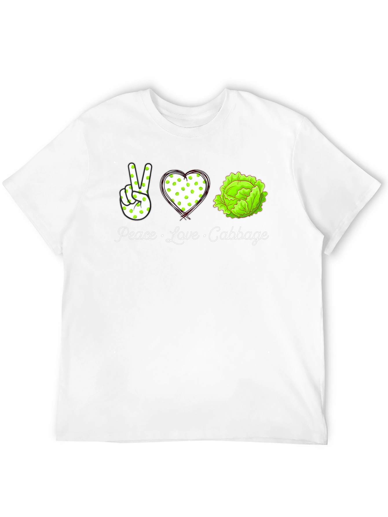 Peace Love Cabbage Graphic T-Shirt