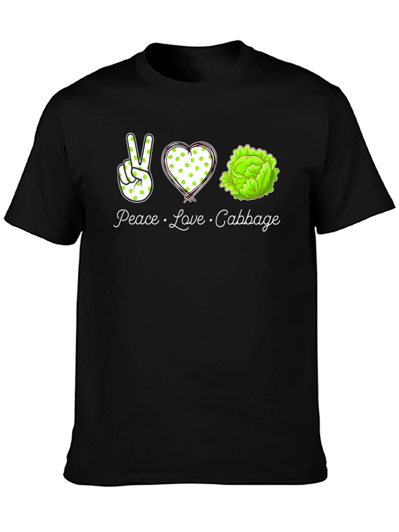 Peace Love Cabbage Graphic T-Shirt