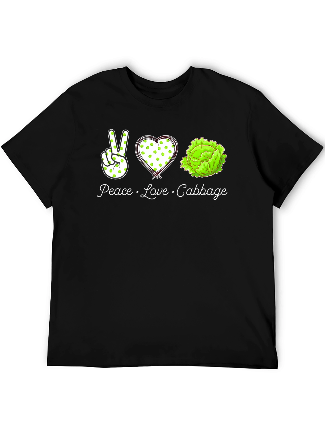 Peace Love Cabbage Graphic T-Shirt