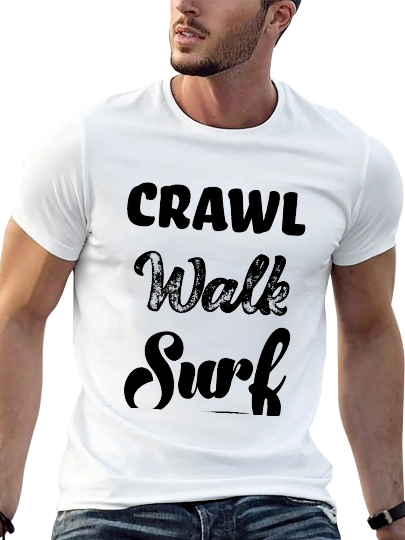 Crawl Walk Surf Black T-Shirt