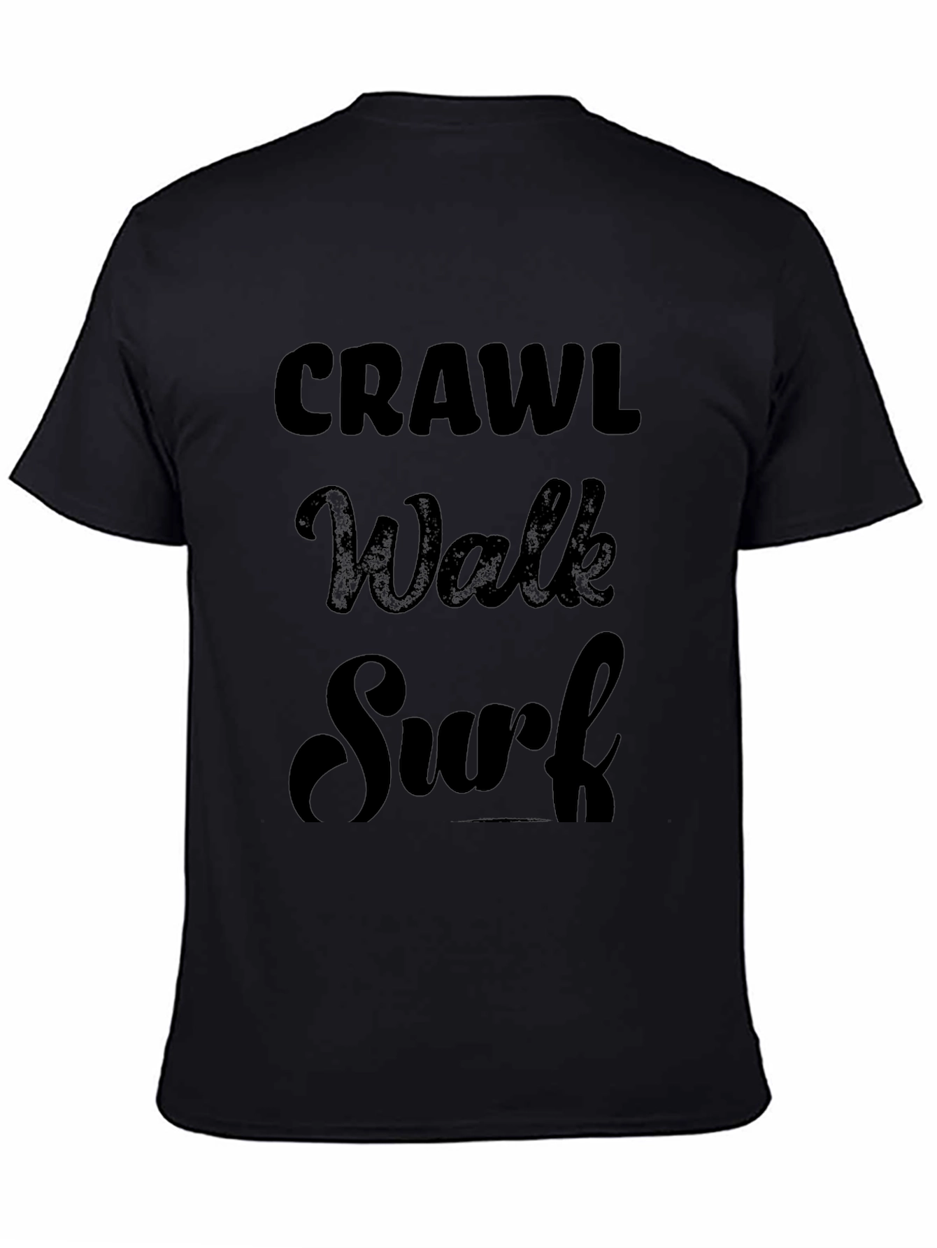 Crawl Walk Surf Black T-Shirt
