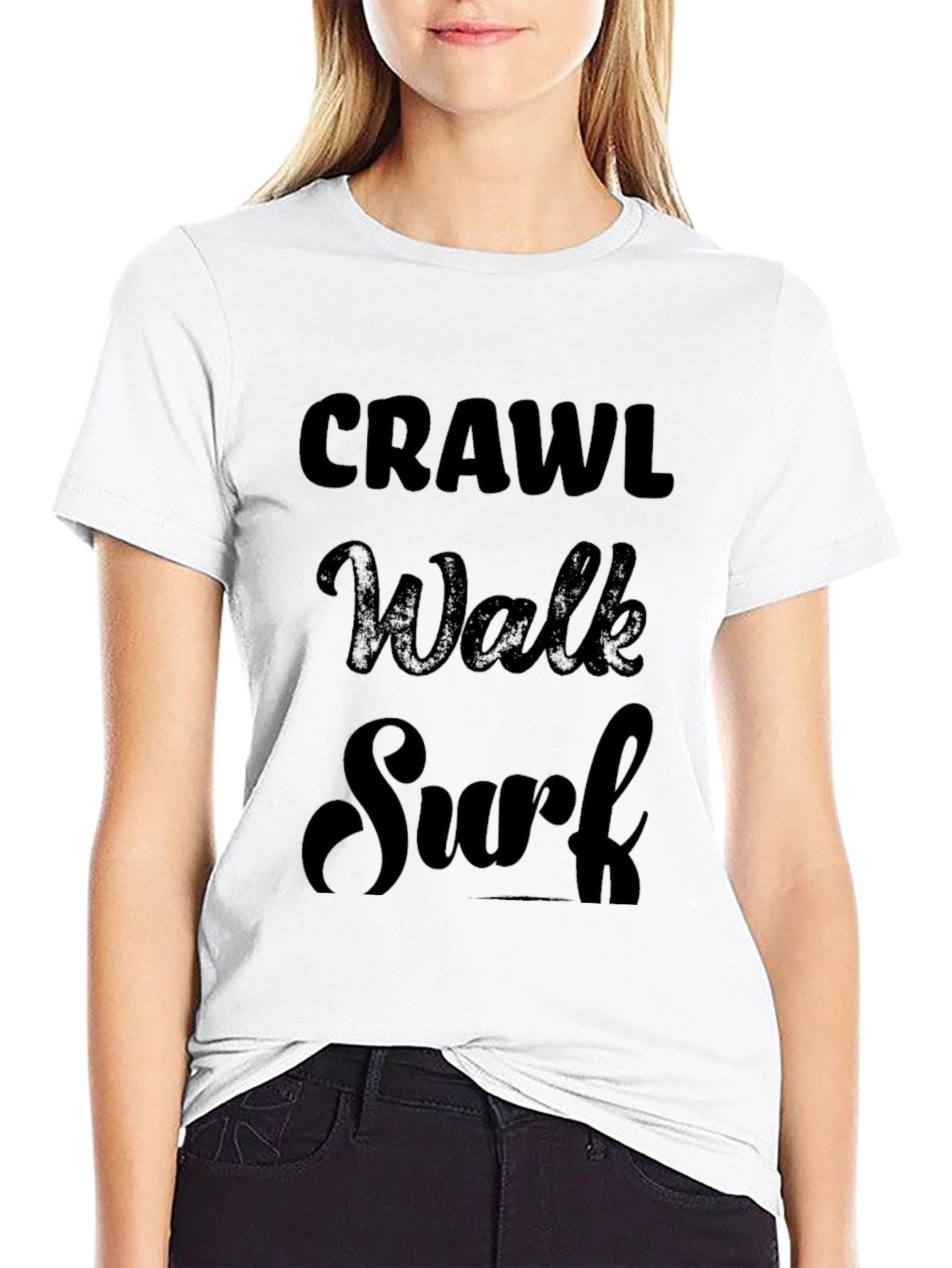 Crawl Walk Surf Black T-Shirt